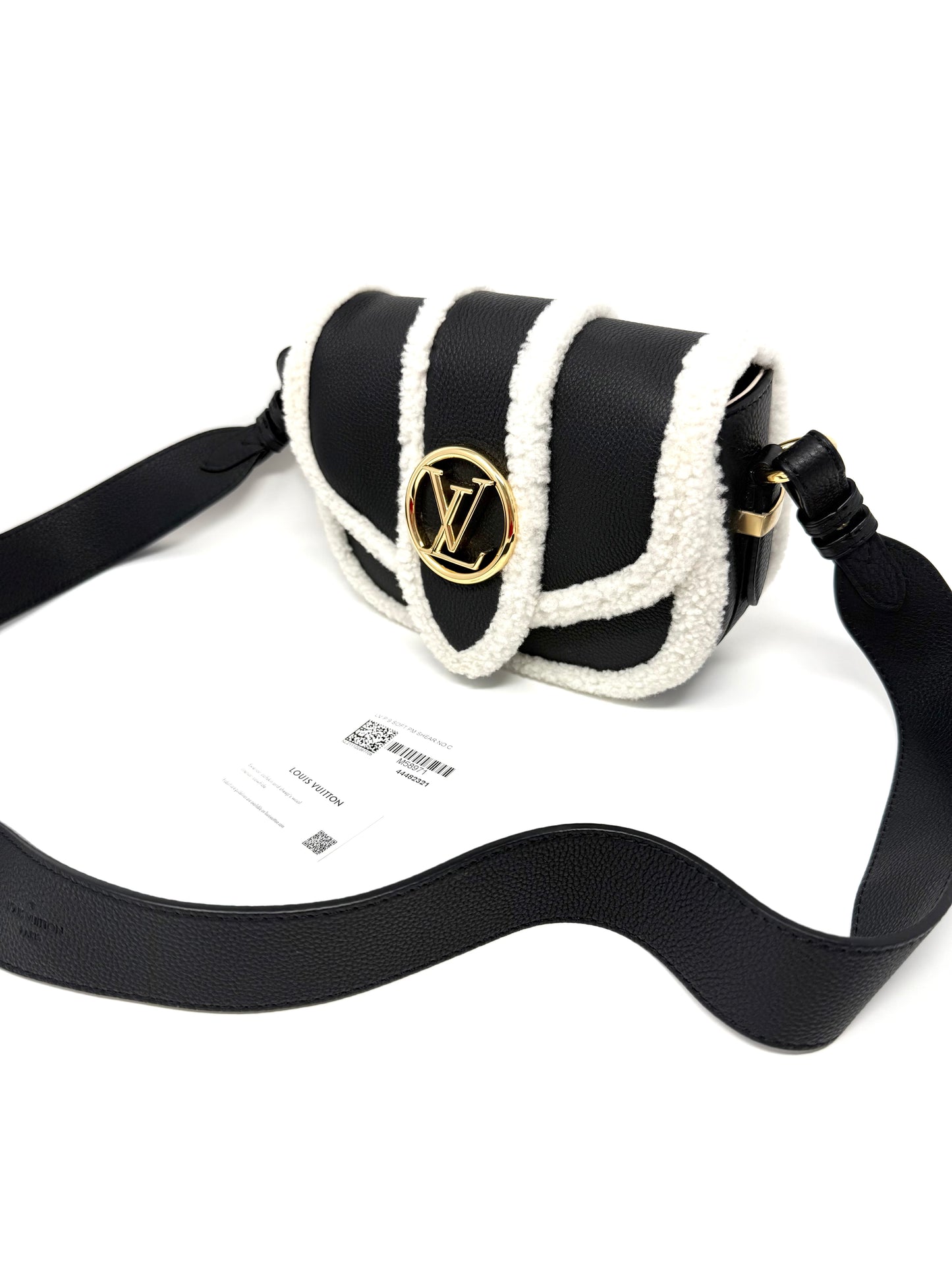 Louis Vuitton Pont 9 Soft PM Shearling Noir LV Ski Crossbody Cream Black