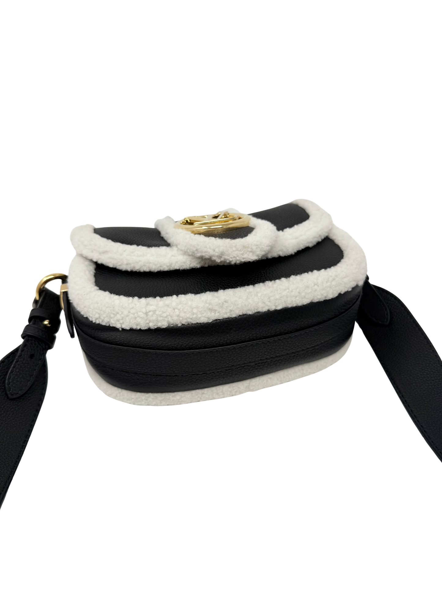 Louis Vuitton Pont 9 Soft PM Shearling Noir LV Ski Crossbody Cream Black