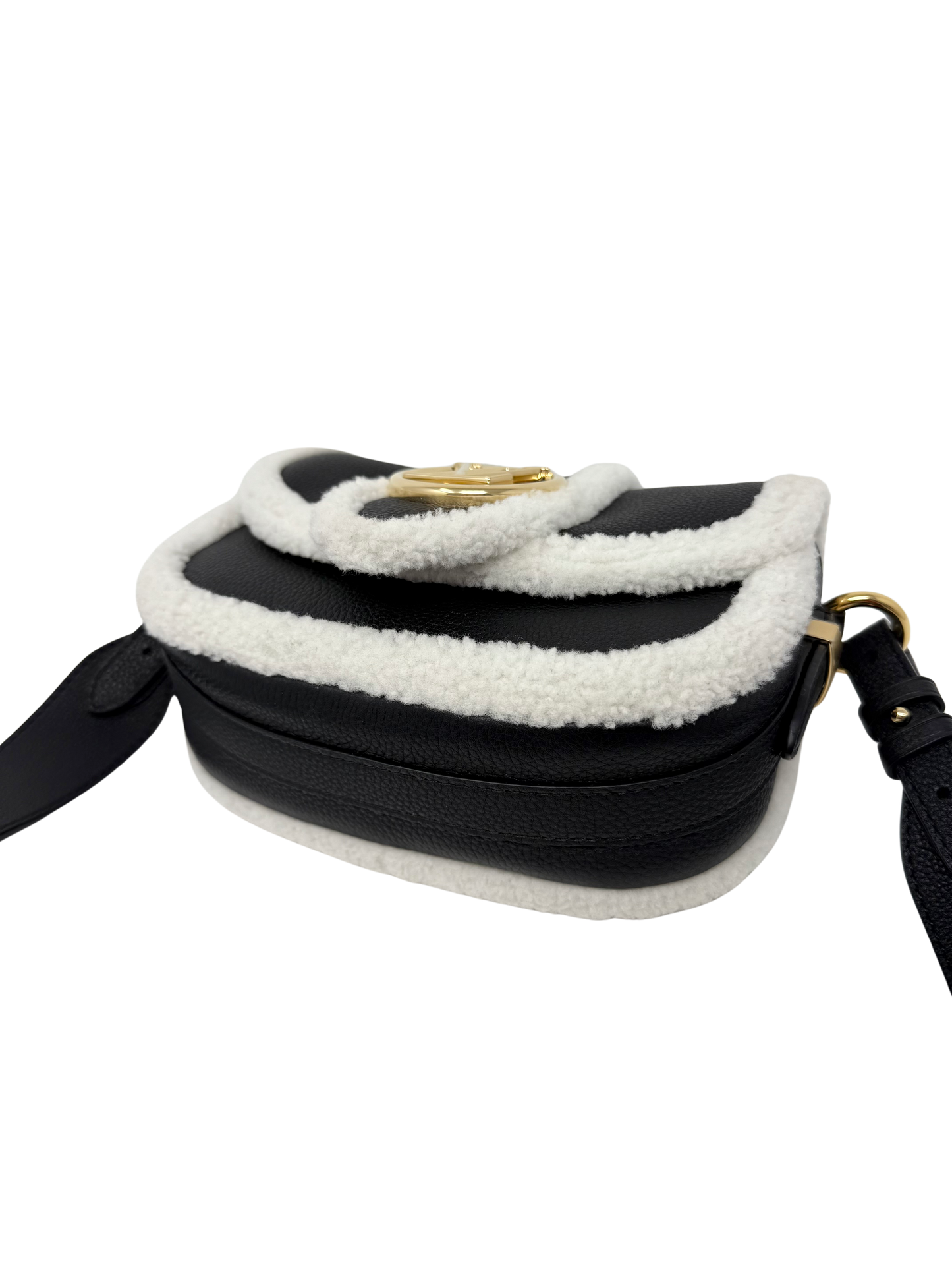 Louis Vuitton Pont 9 Soft PM Shearling Noir LV Ski Crossbody Cream Black