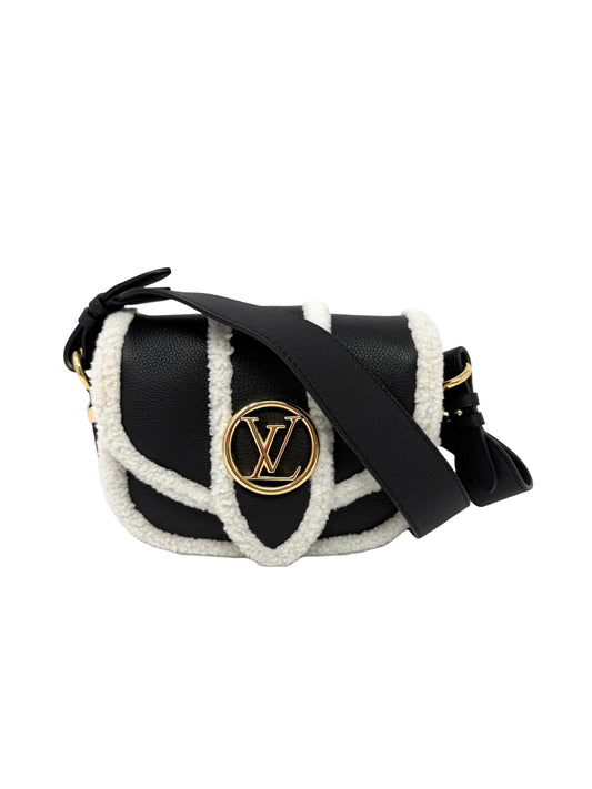 Louis Vuitton Pont 9 Soft PM Shearling Noir LV Ski Crossbody Cream Black