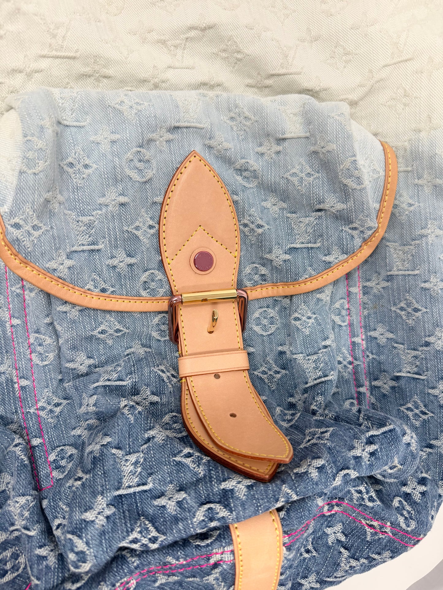 Louis Vuitton Monogram Denim Sunburst PM Blue Ombre Pink