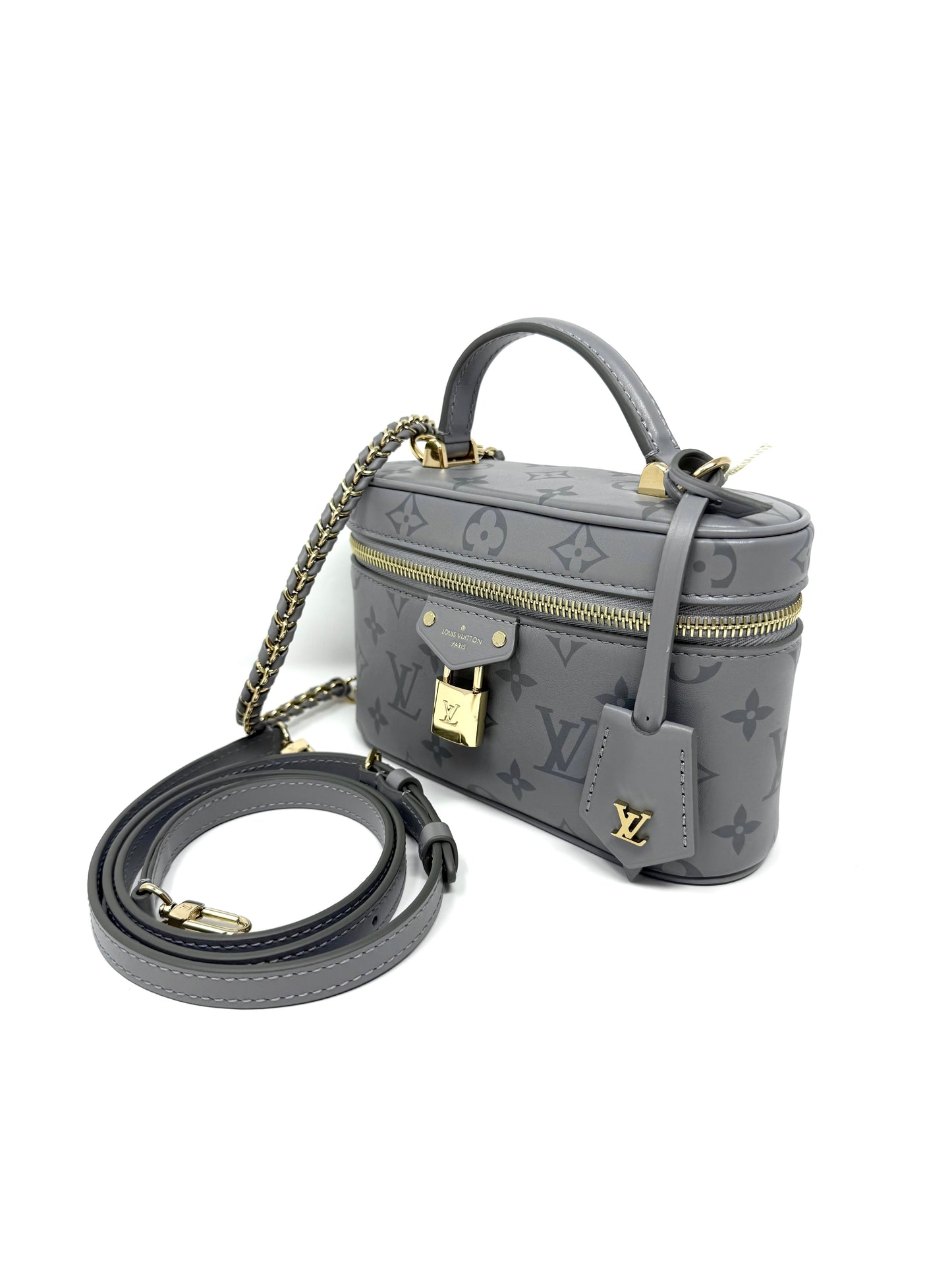 Louis Vuitton Vanity Chain Pouch Monogram Ink Trianon Gray