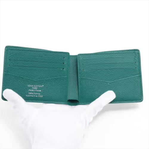 Louis Vuitton Nigo Slender Compact Wallet Green Japan Train Cherry Blossoms