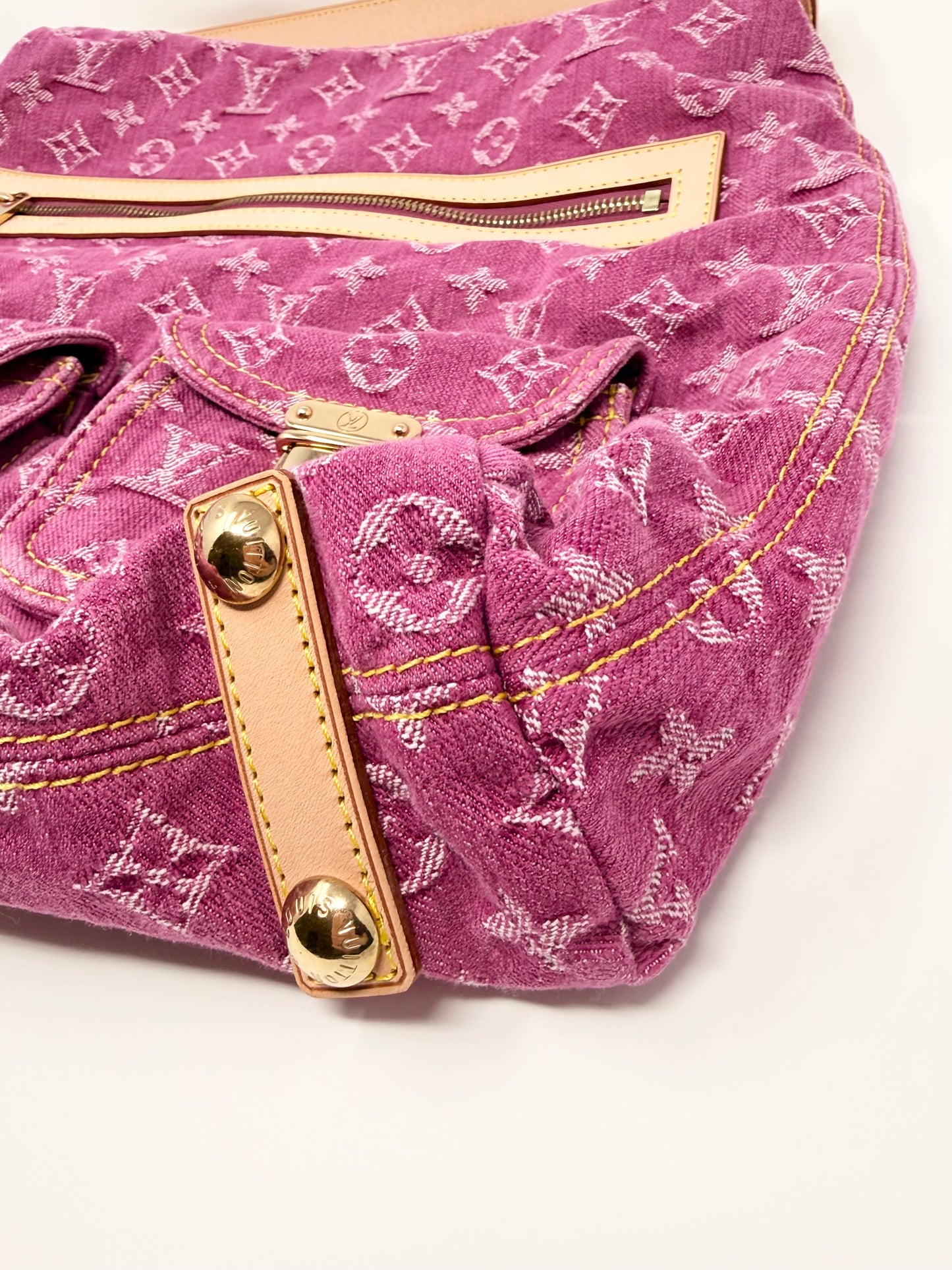 Louis Vuitton Monogram Denim Baggy GM Pink