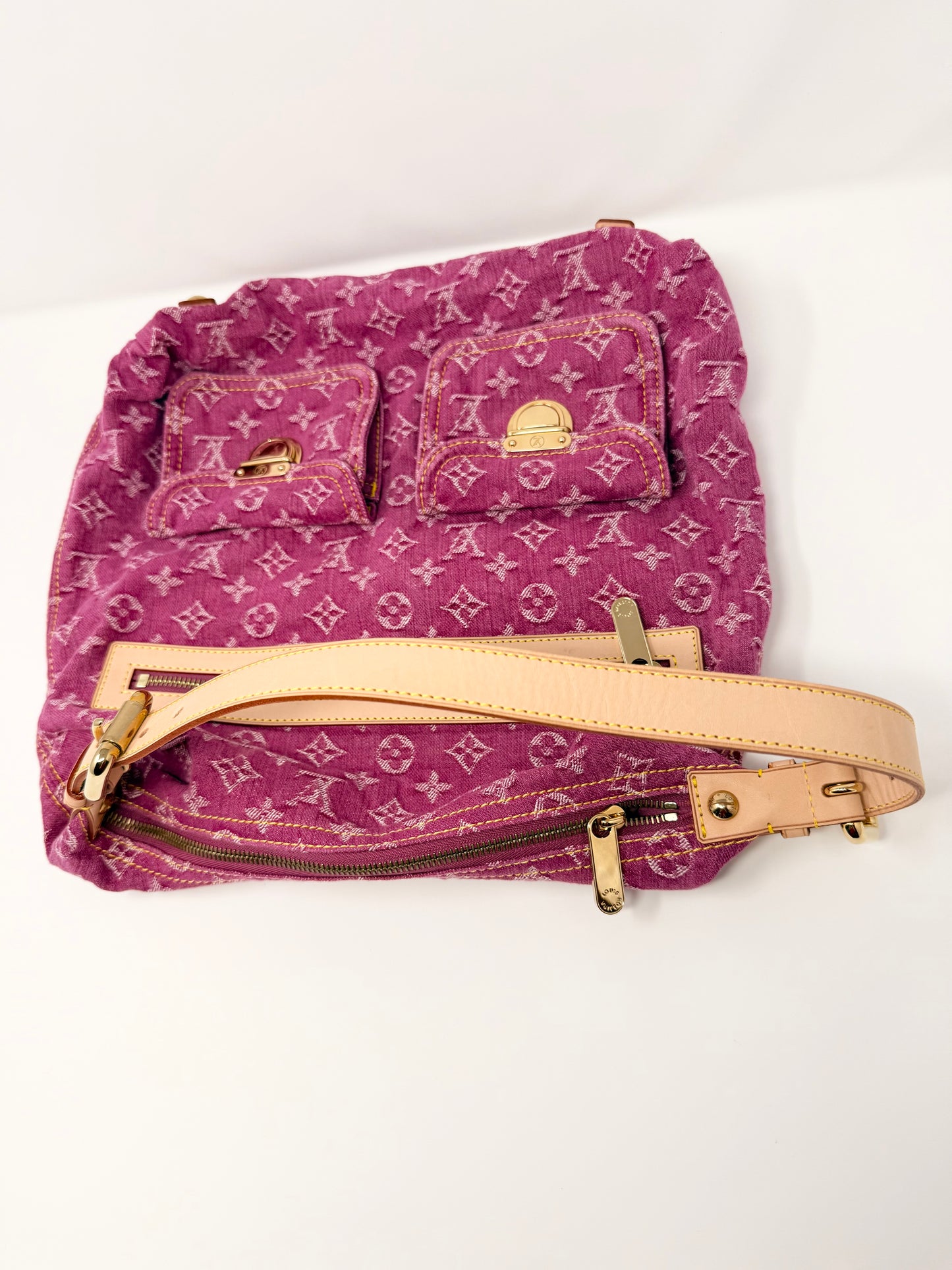 Louis Vuitton Monogram Denim Baggy GM Pink