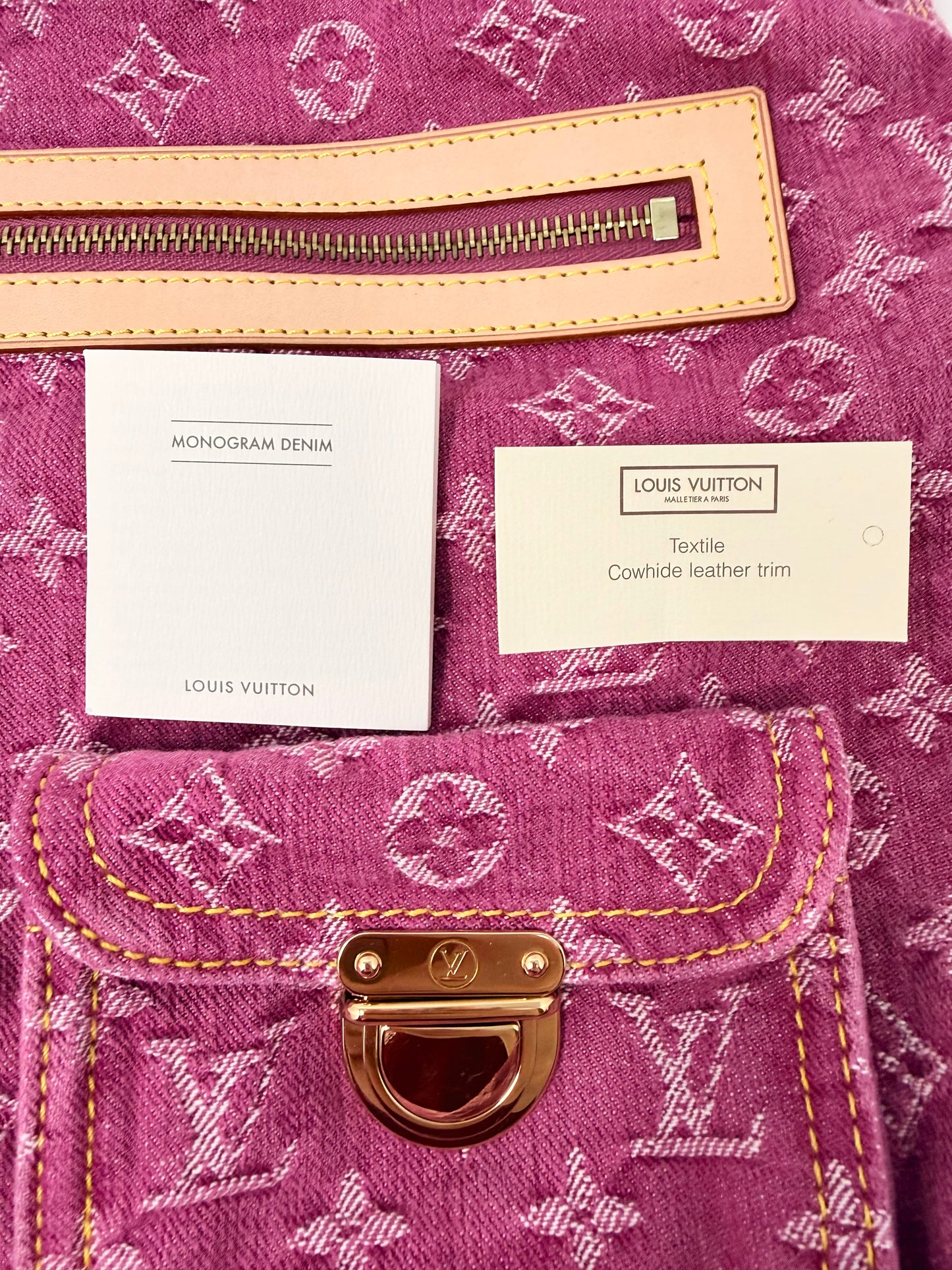 Louis Vuitton Monogram Denim Baggy GM Pink