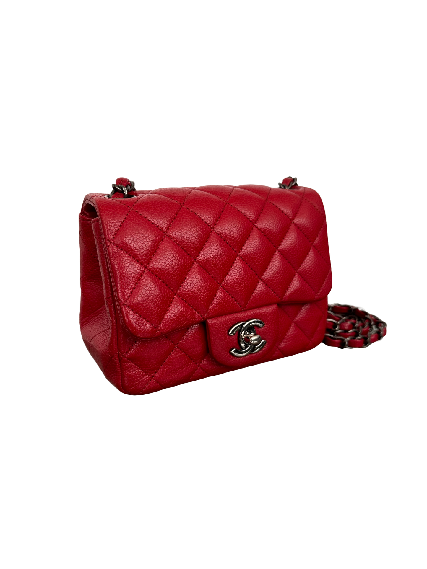 Chanel Classic Flap Quilted Square Mini Red Caviar