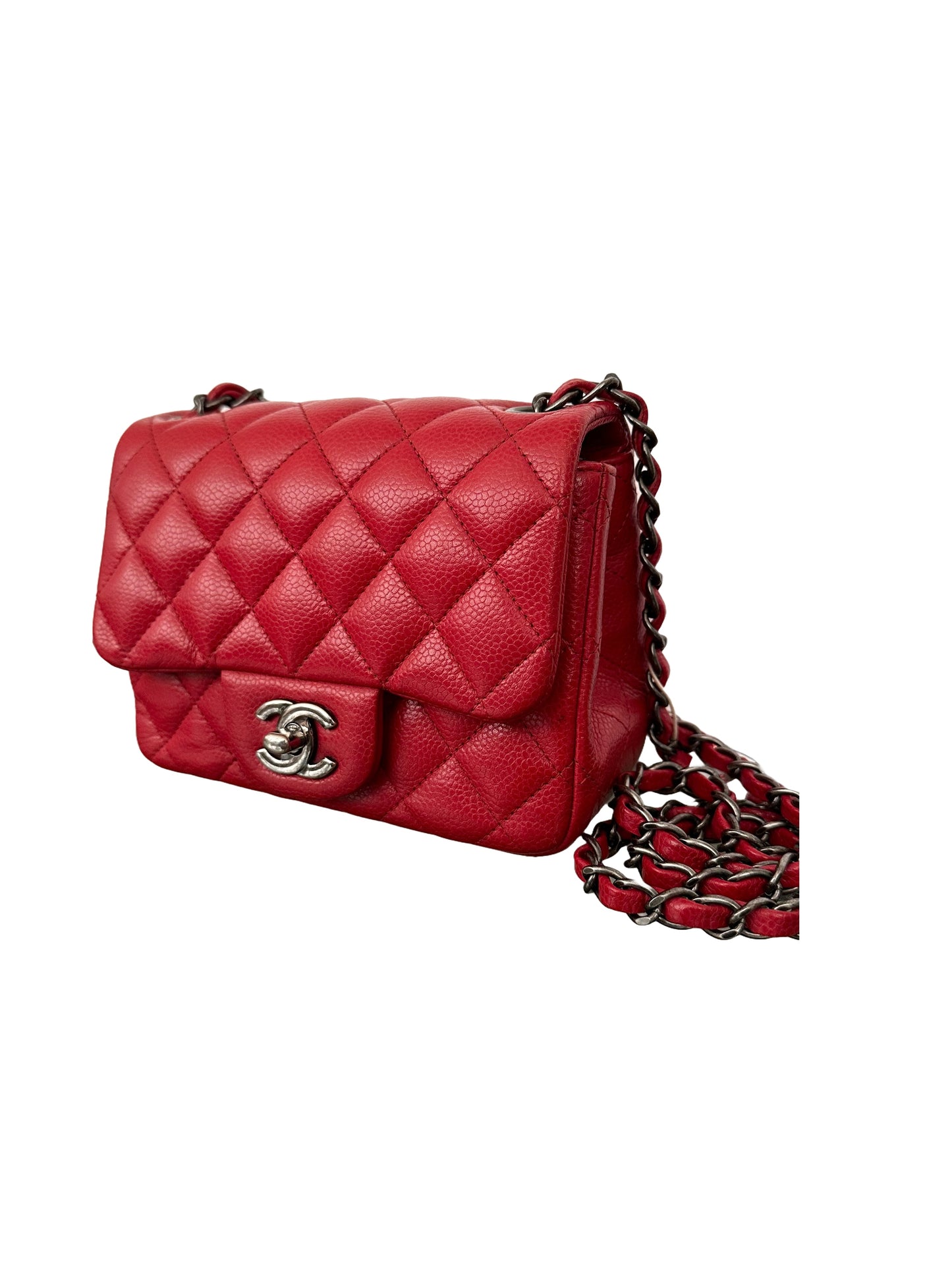 Chanel Classic Flap Quilted Square Mini Red Caviar