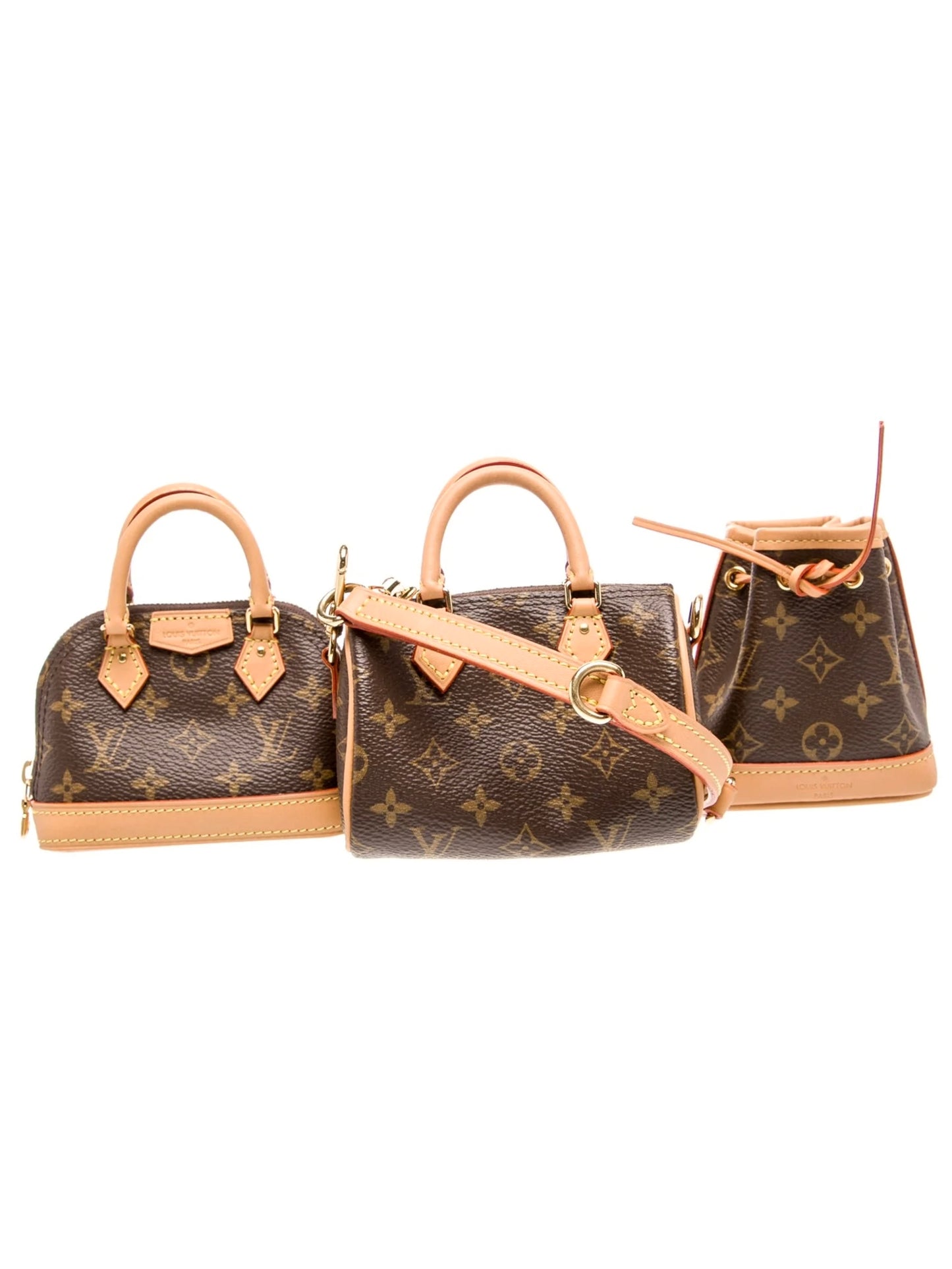 Louis Vuitton Trio Mini Incones Alma Speedy Noe Crossbody Runway