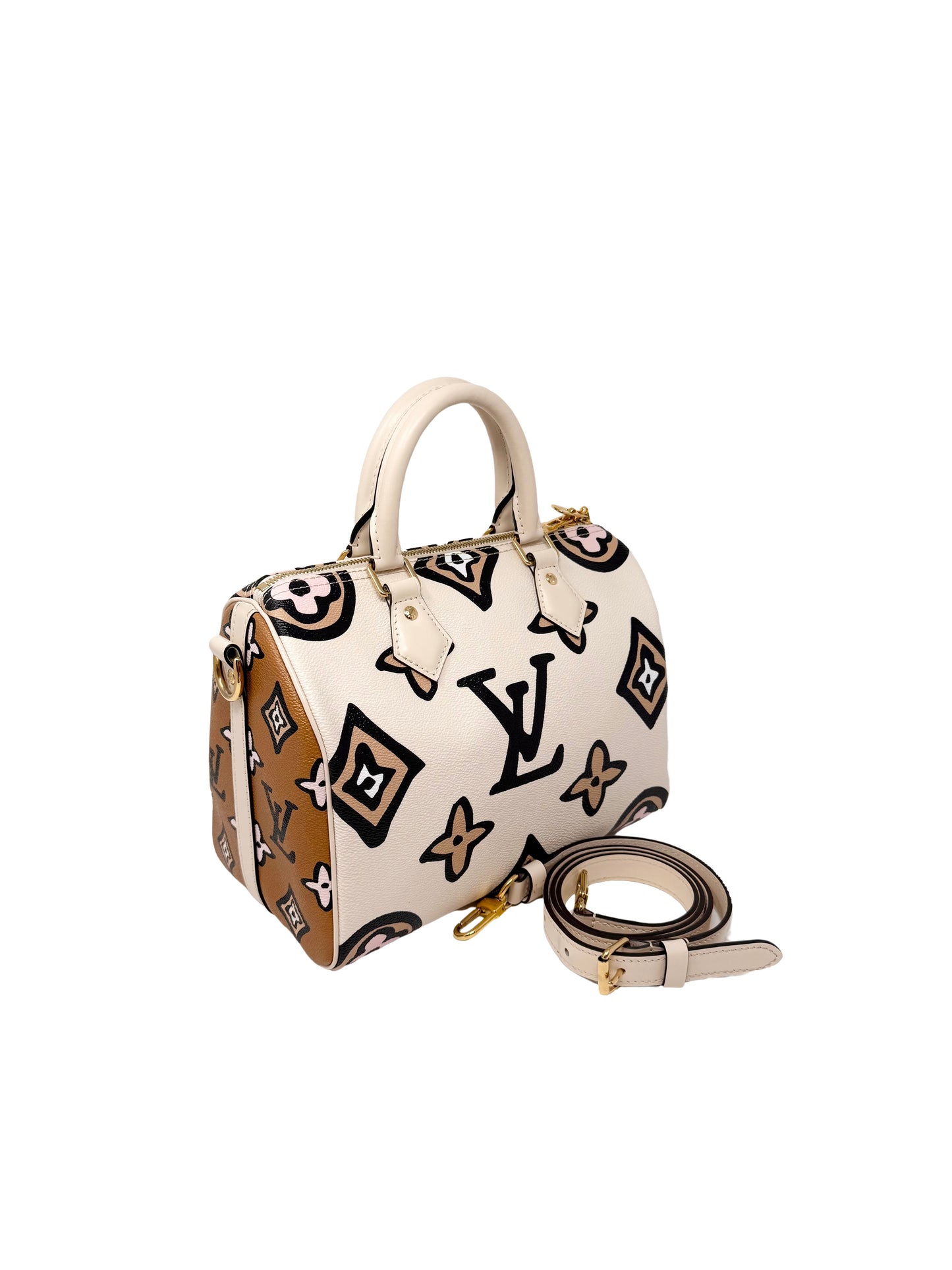 Louis Vuitton Wild at Heart Speedy Bandouliere 25 Monogram Giant Caramel Cream