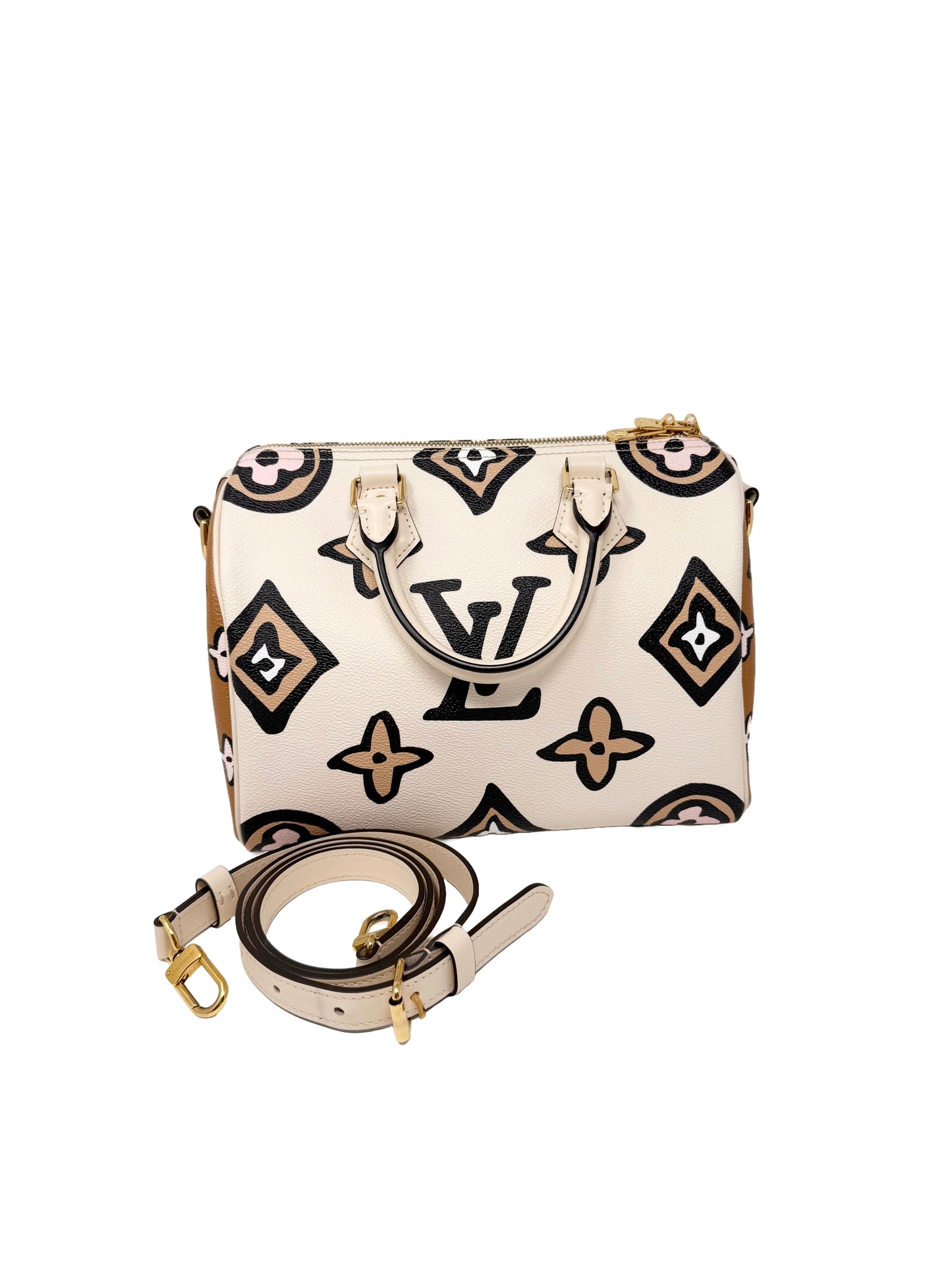 Louis Vuitton Wild at Heart Speedy Bandouliere 25 Monogram Giant Caramel Cream