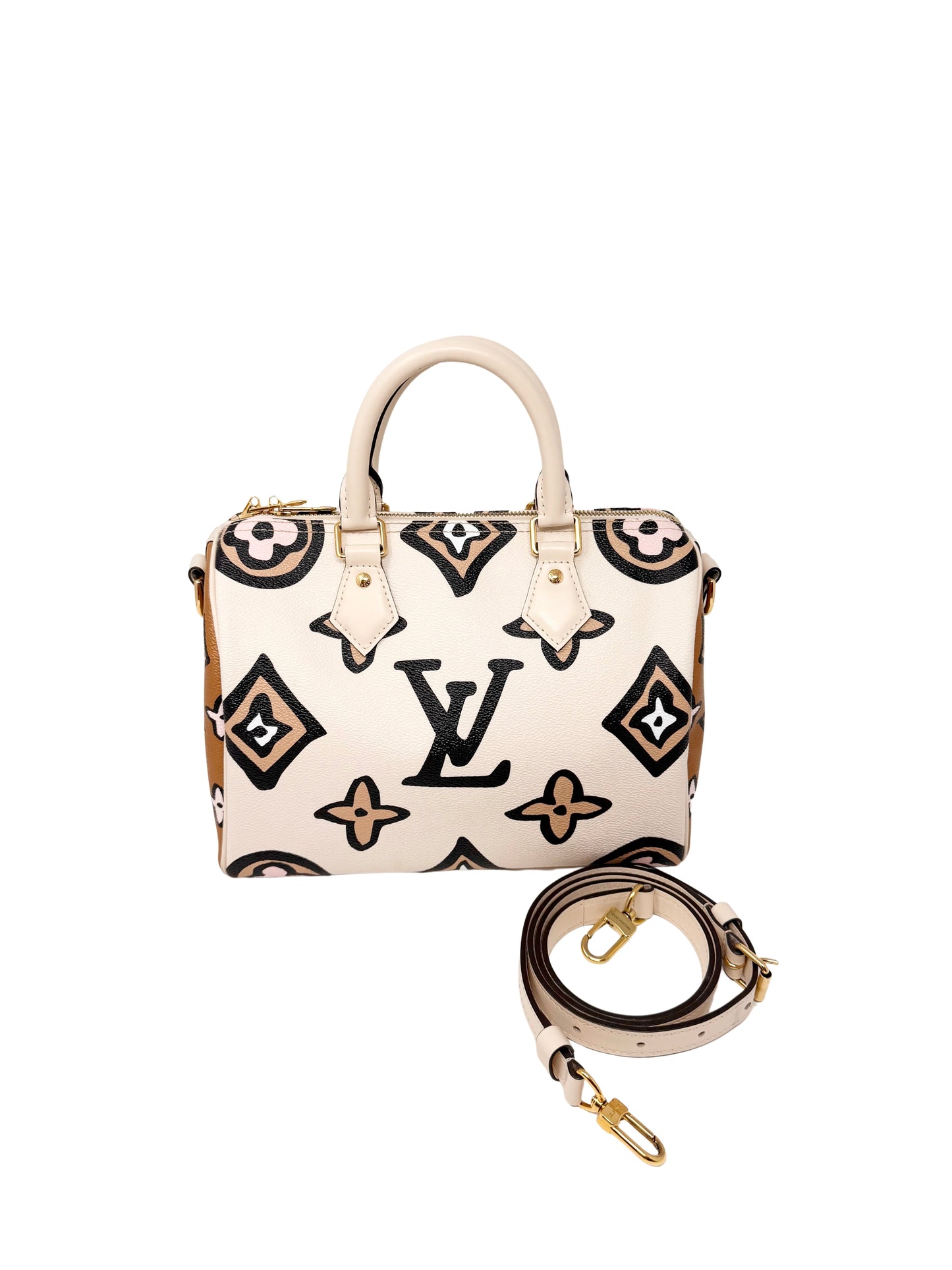 Louis Vuitton Wild at Heart Speedy Bandouliere 25 Monogram Giant Caramel Cream
