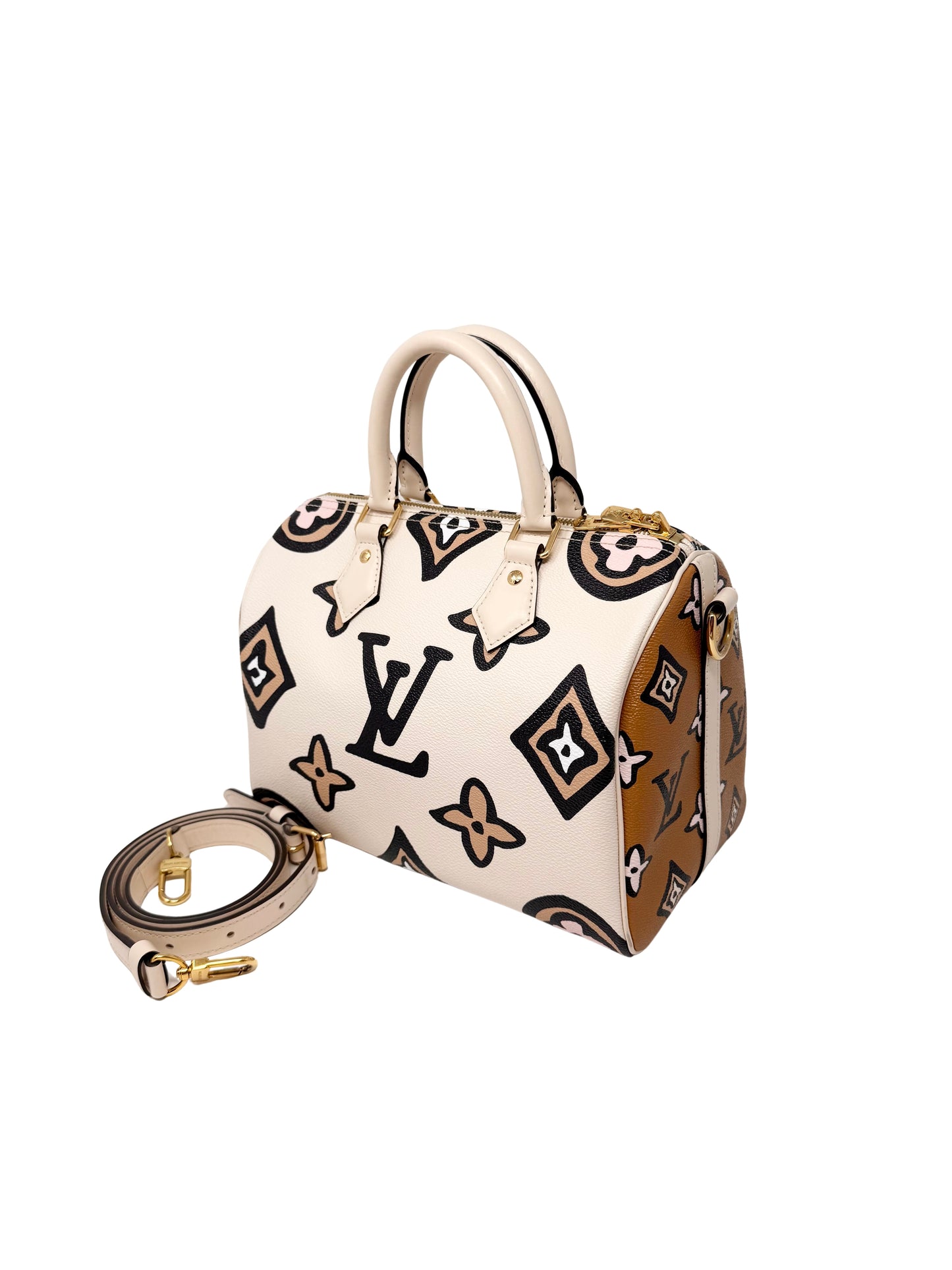 Louis Vuitton Wild at Heart Speedy Bandouliere 25 Monogram Giant Caramel Cream