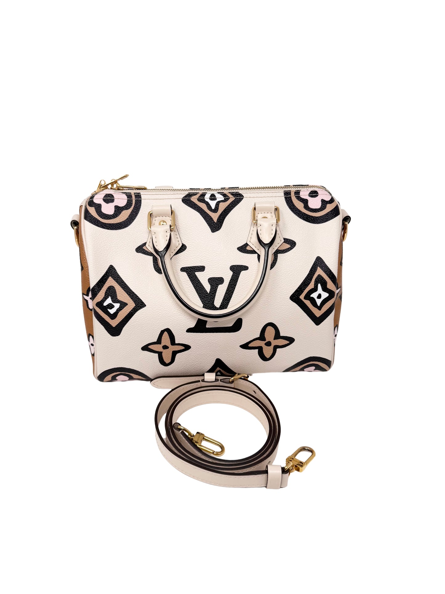 Louis Vuitton Wild at Heart Speedy Bandouliere 25 Monogram Giant Caramel Cream