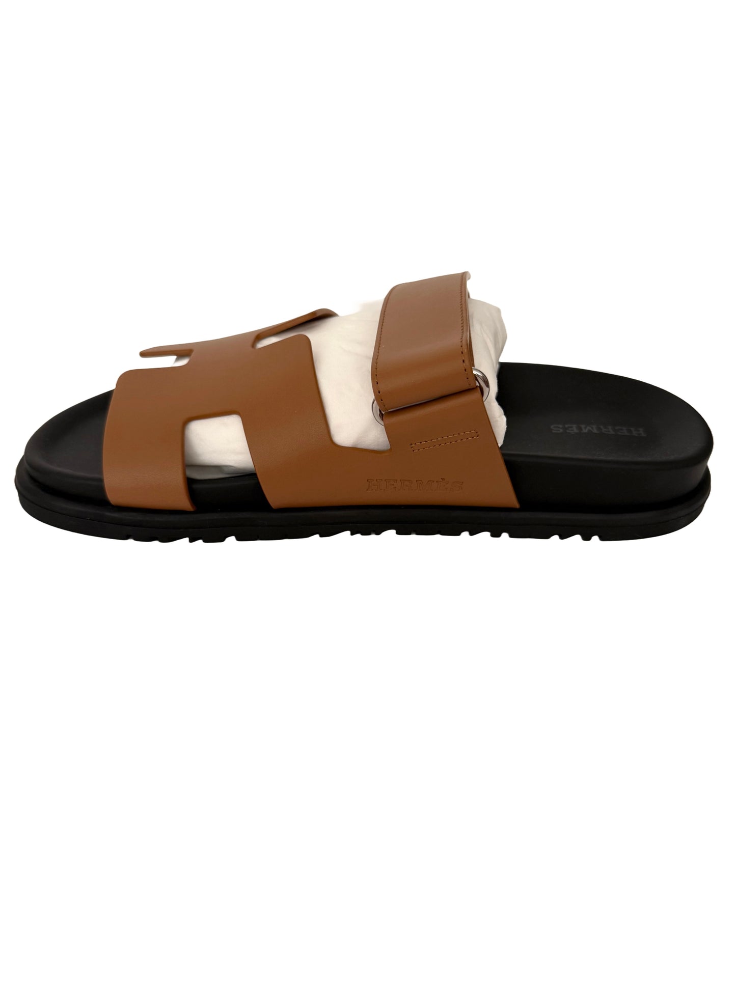 Hermes Chypre Sandals Size 37.5 Naturel Brown