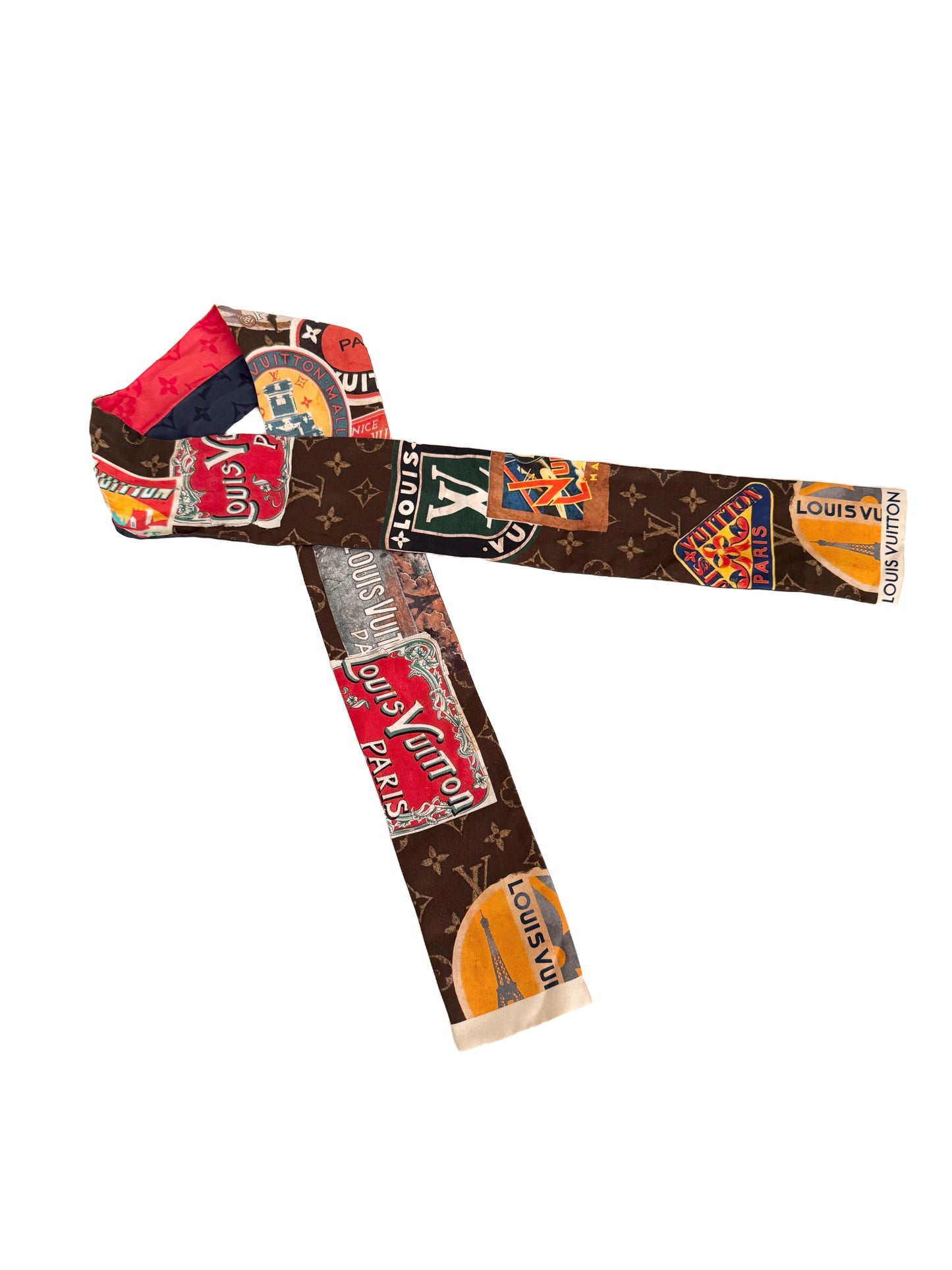 Louis Vuitton Flight Mode Bandeau Travel Hotel Stickers Bandeau Scarf Silk