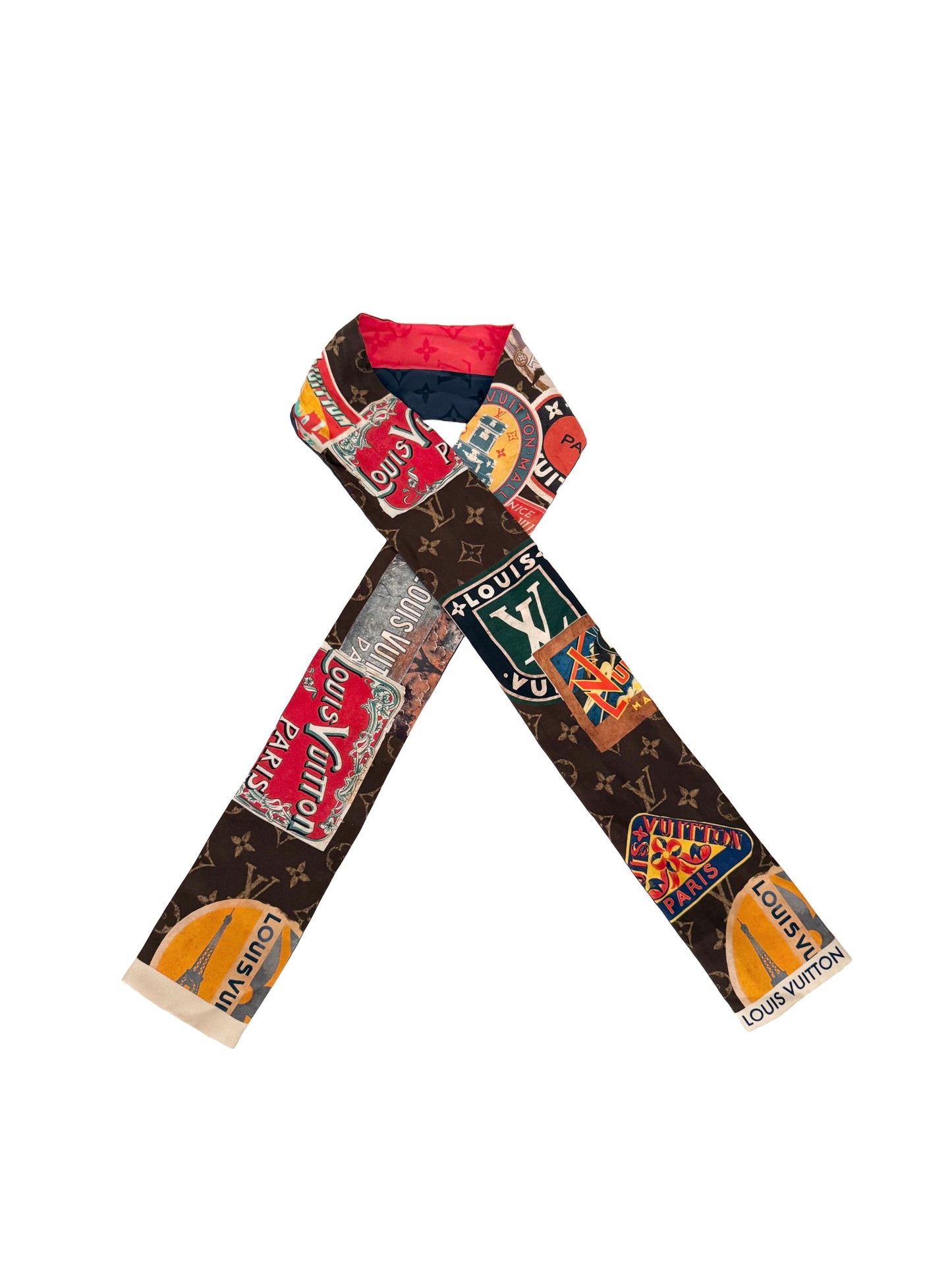 Louis Vuitton Flight Mode Bandeau Travel Hotel Stickers Bandeau Scarf Silk