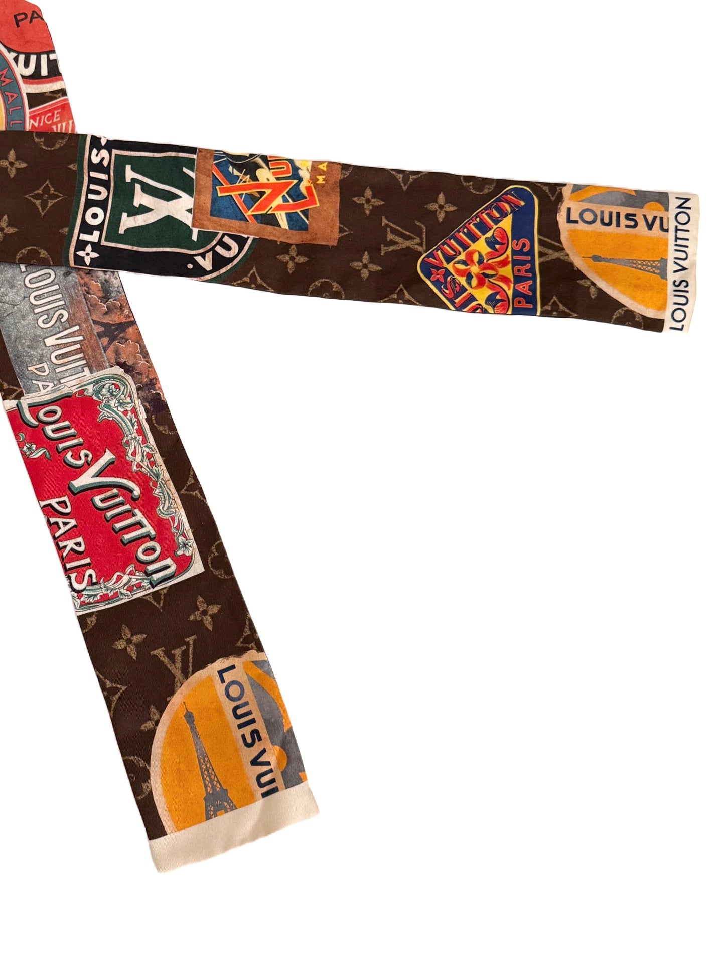 Louis Vuitton Flight Mode Bandeau Travel Hotel Stickers Bandeau Scarf Silk