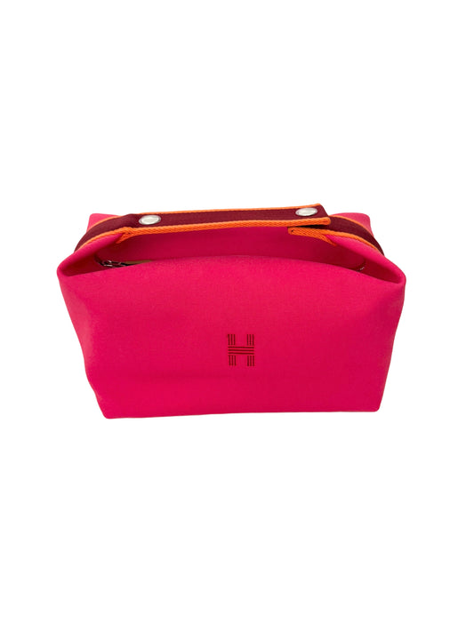 Hermes Bride-A-Brac GM Hibiscus Pink Canvas Palladium Hardware