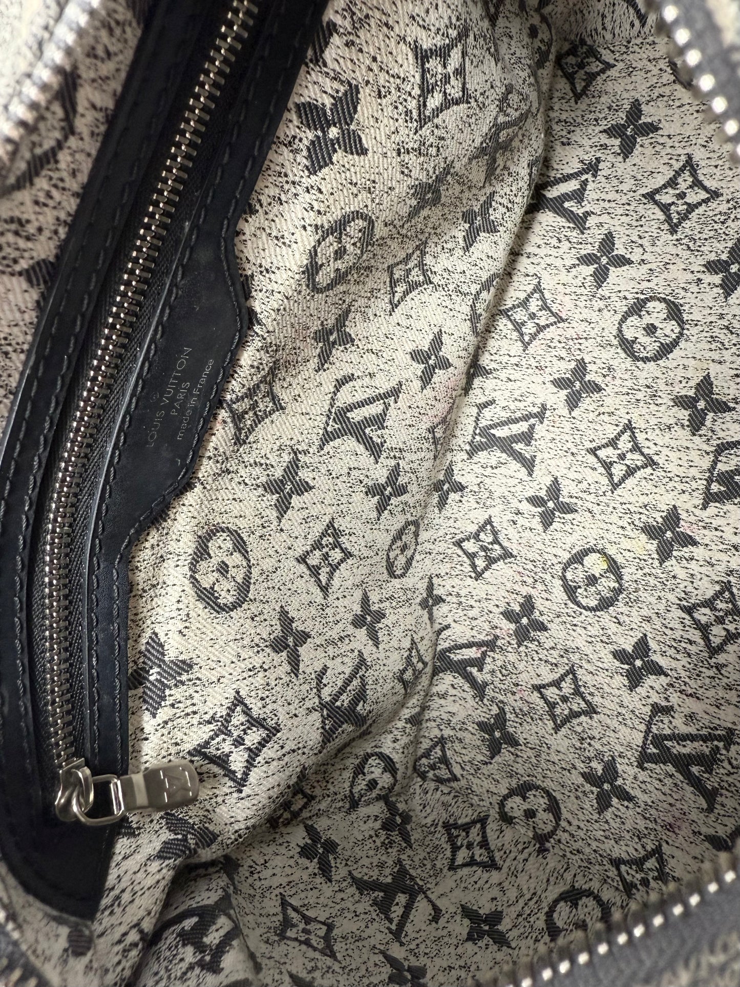 Louis Vuitton Speedy Bandouliere 25 Denim Grey Wash Black Silver