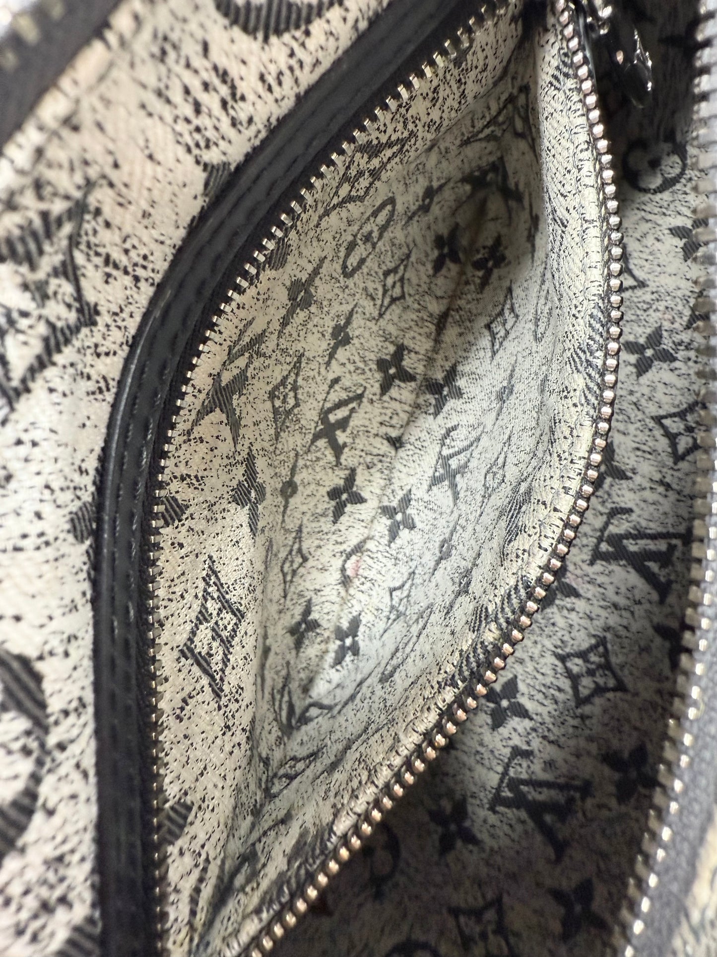 Louis Vuitton Speedy Bandouliere 25 Denim Grey Wash Black Silver