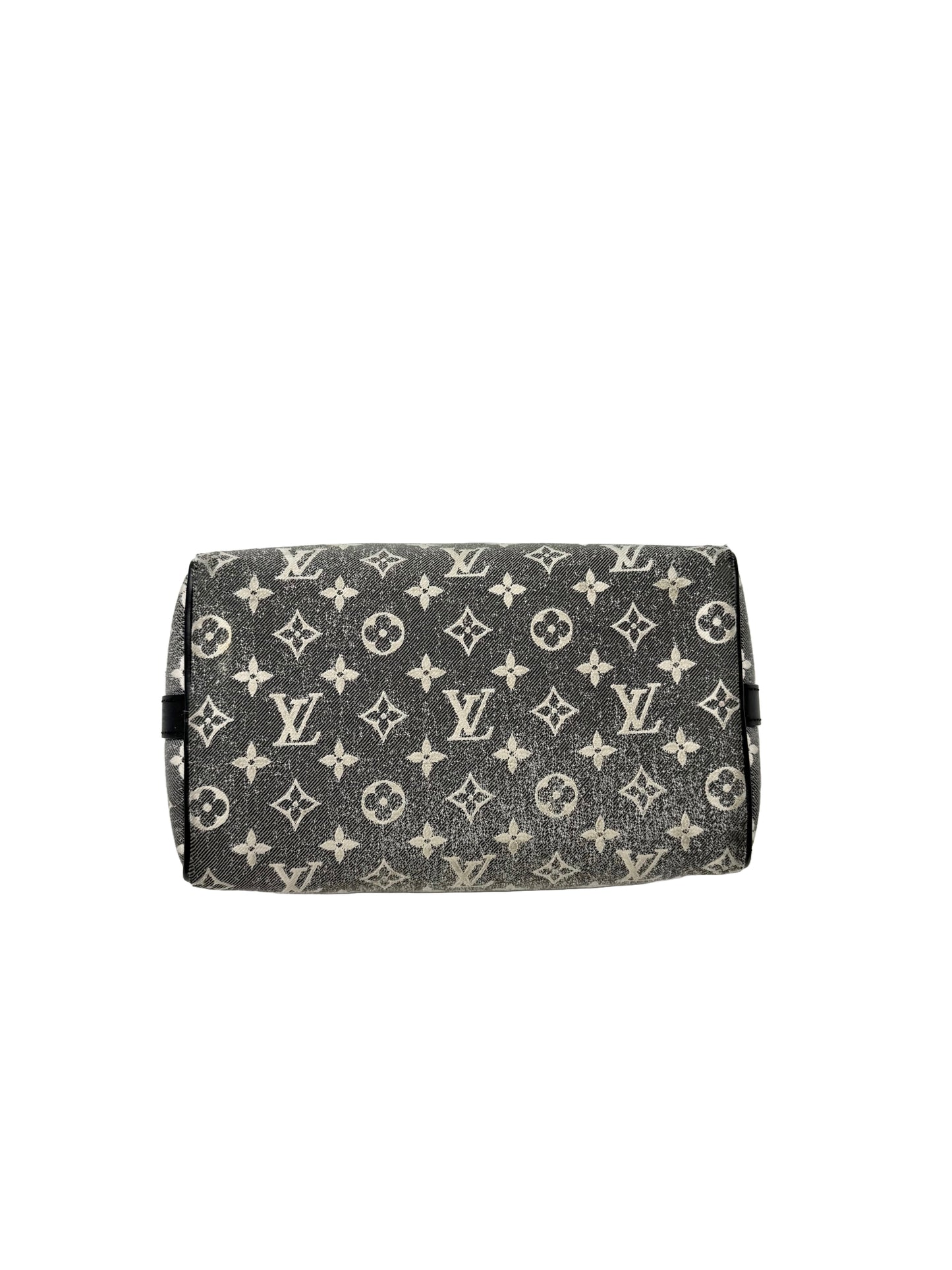 Louis Vuitton Speedy Bandouliere 25 Denim Grey Wash Black Silver