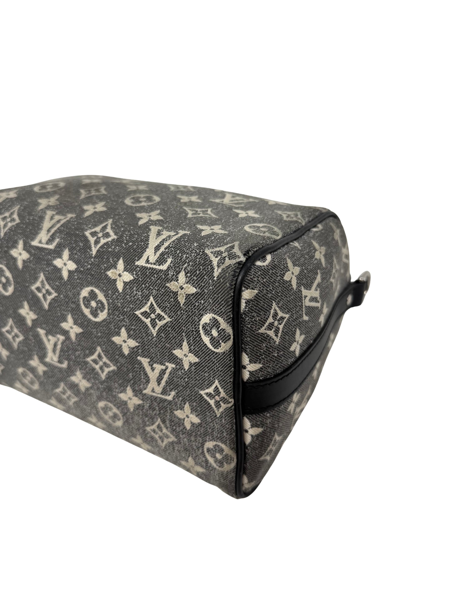 Louis Vuitton Speedy Bandouliere 25 Denim Grey Wash Black Silver