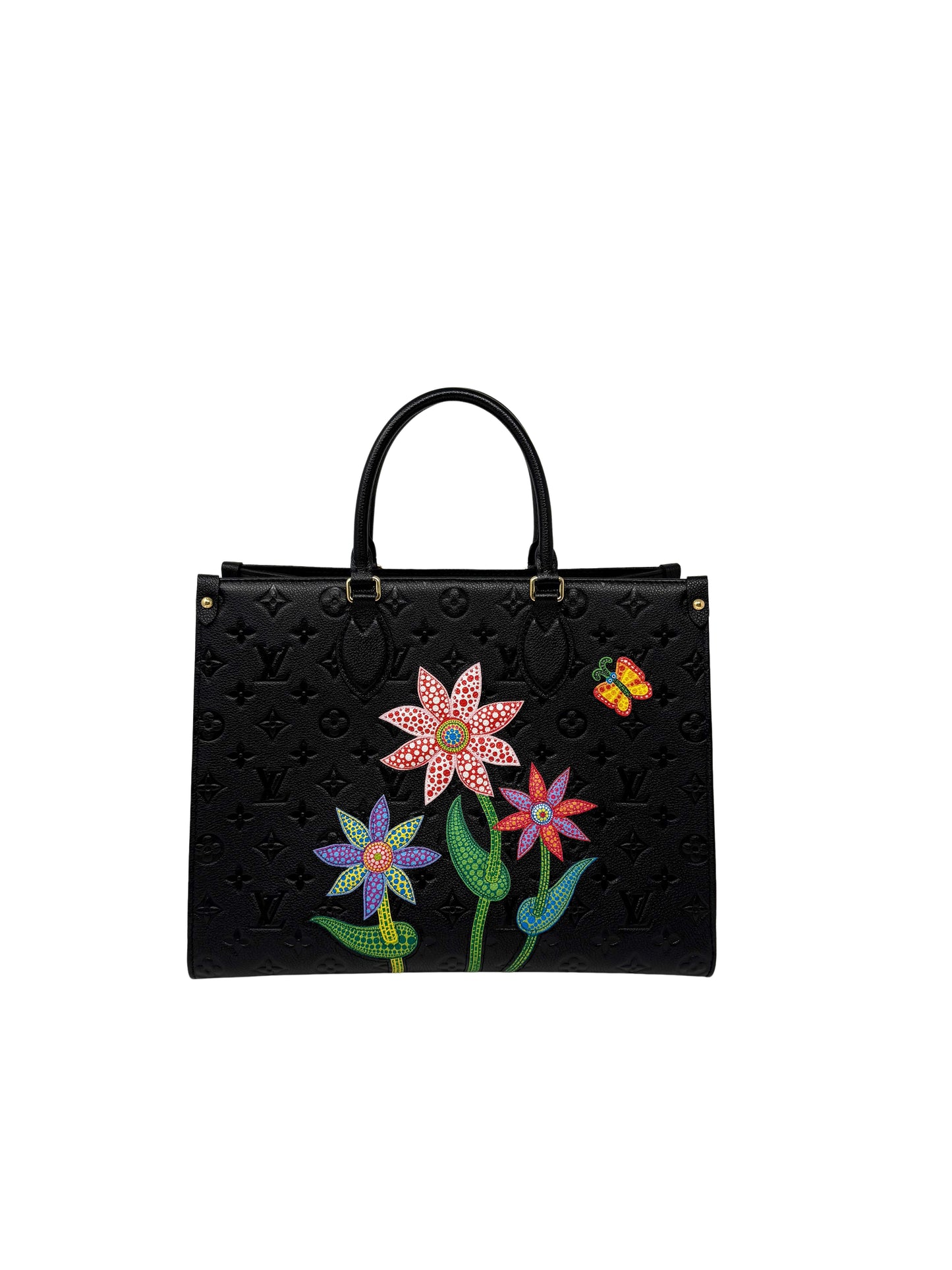 Louis Vuitton Yayoi Kusama OnTheGo MM Empreinte Black Flowers Butterflies
