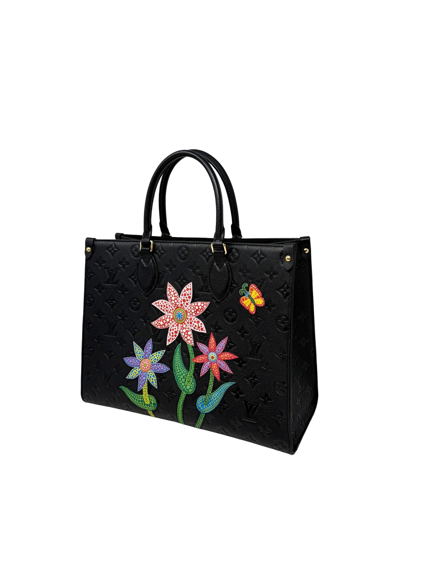 Louis Vuitton Yayoi Kusama OnTheGo MM Empreinte Black Flowers Butterflies