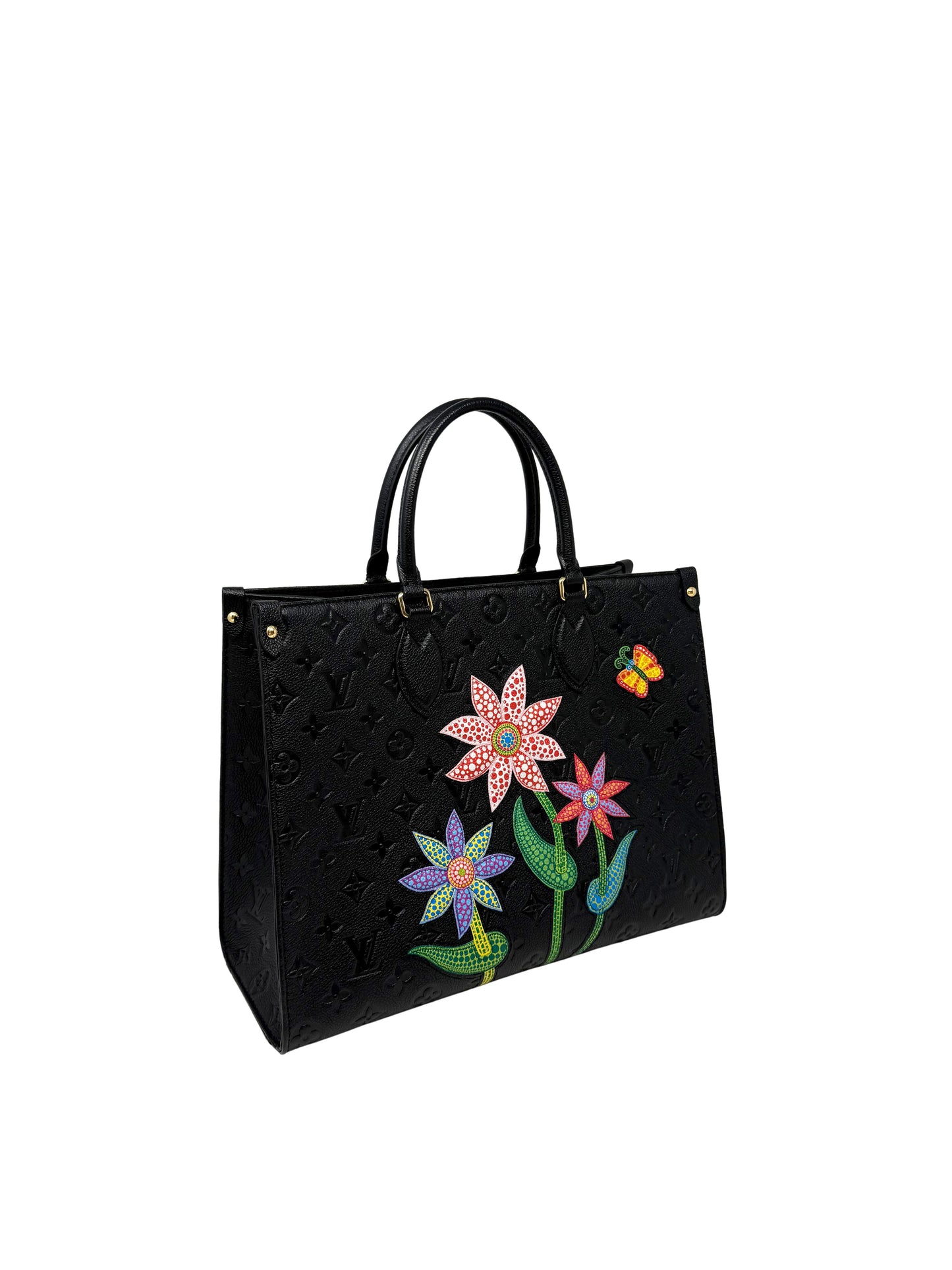 Louis Vuitton Yayoi Kusama OnTheGo MM Empreinte Black Flowers Butterflies