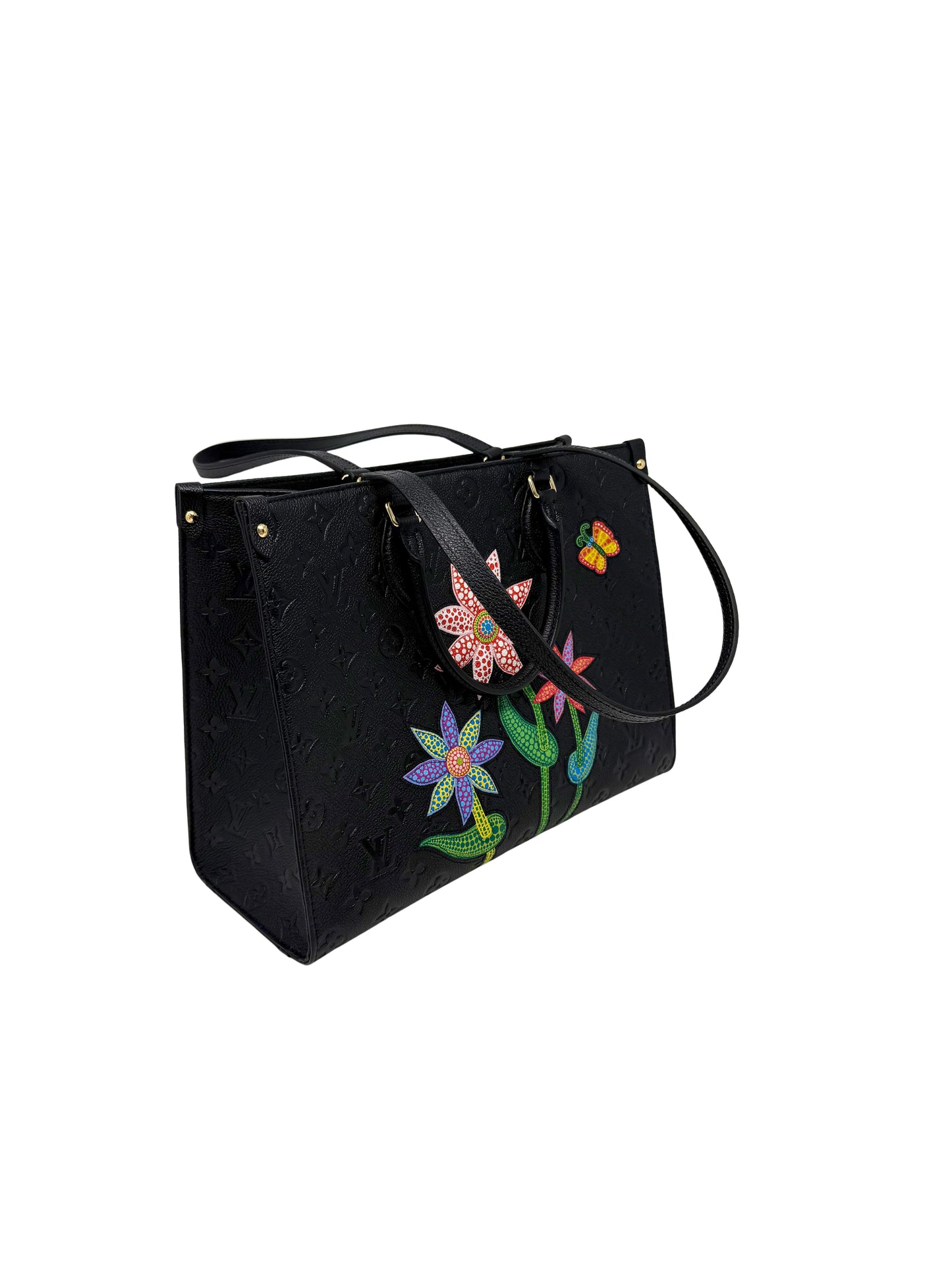 Louis Vuitton Yayoi Kusama OnTheGo MM Empreinte Black Flowers Butterflies