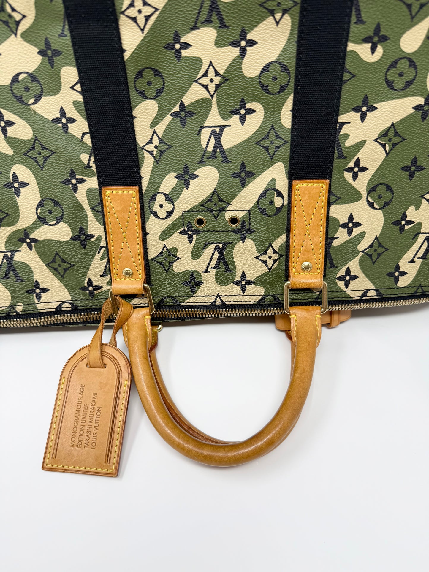 Louis Vuitton Takashi Murakami Monogramouflage Camo Keepall Bandouliere 55