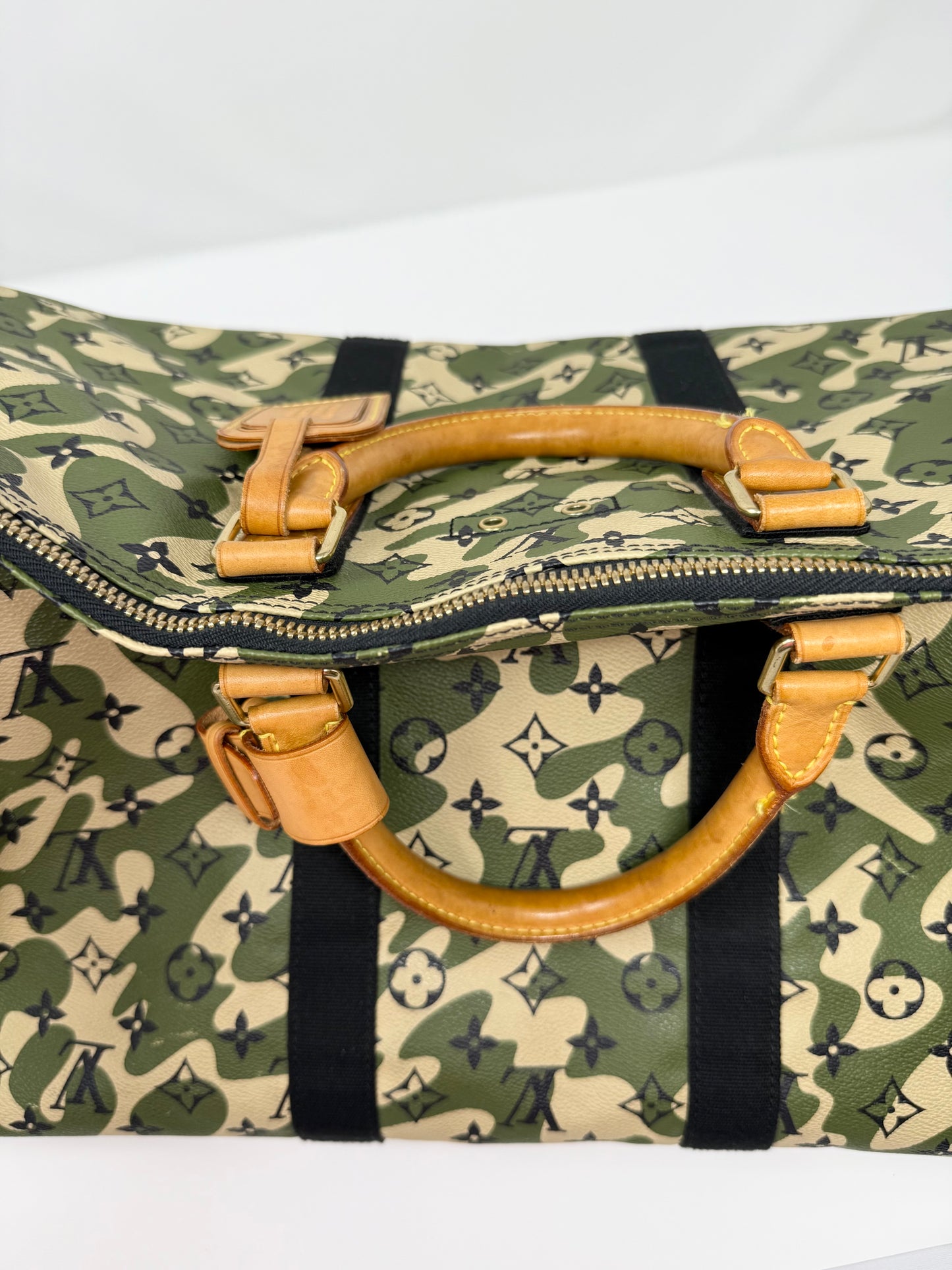Louis Vuitton Takashi Murakami Monogramouflage Camo Keepall Bandouliere 55