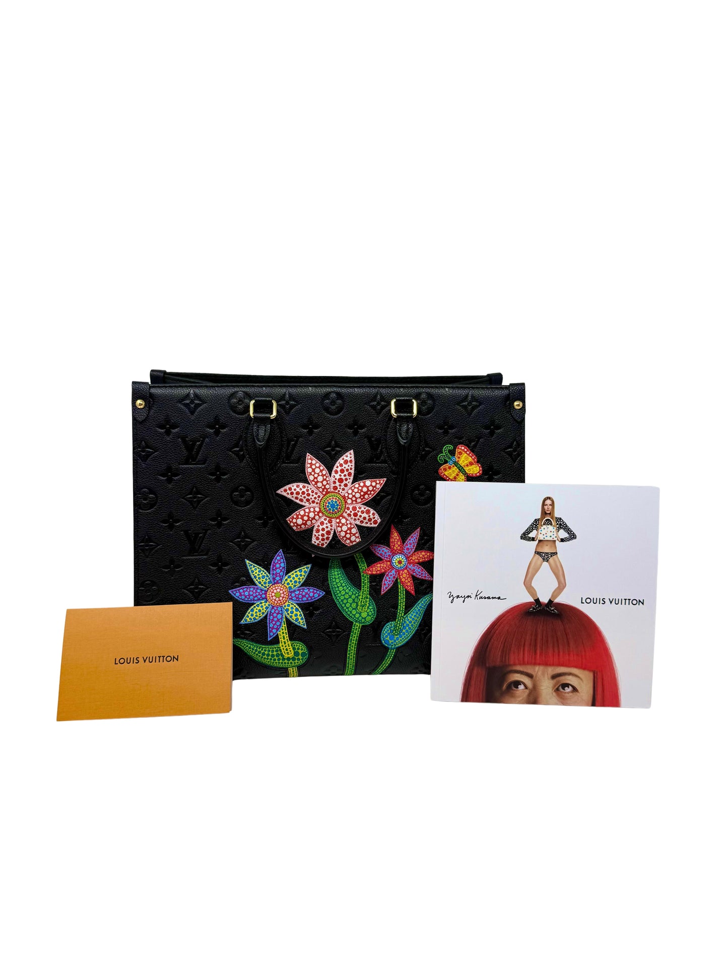 Louis Vuitton Yayoi Kusama OnTheGo MM Empreinte Black Flowers Butterflies