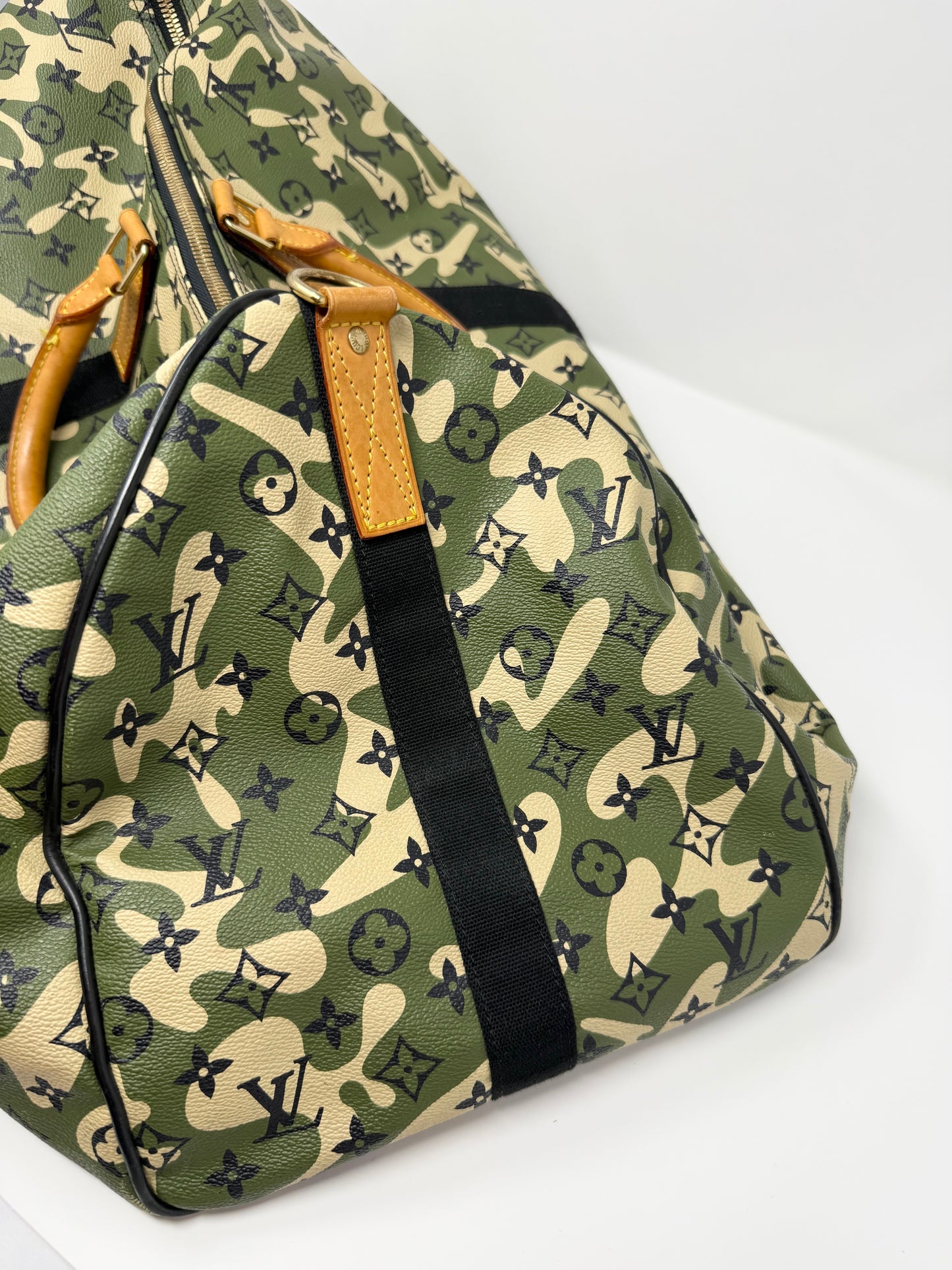 Louis Vuitton Takashi Murakami Monogramouflage Camo Keepall Bandouliere 55