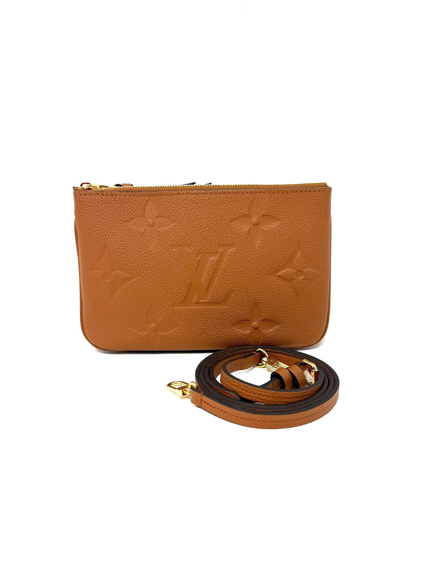 Louis Vuitton Double Zip Pochette Monogram Giant Cognac Crossbody
