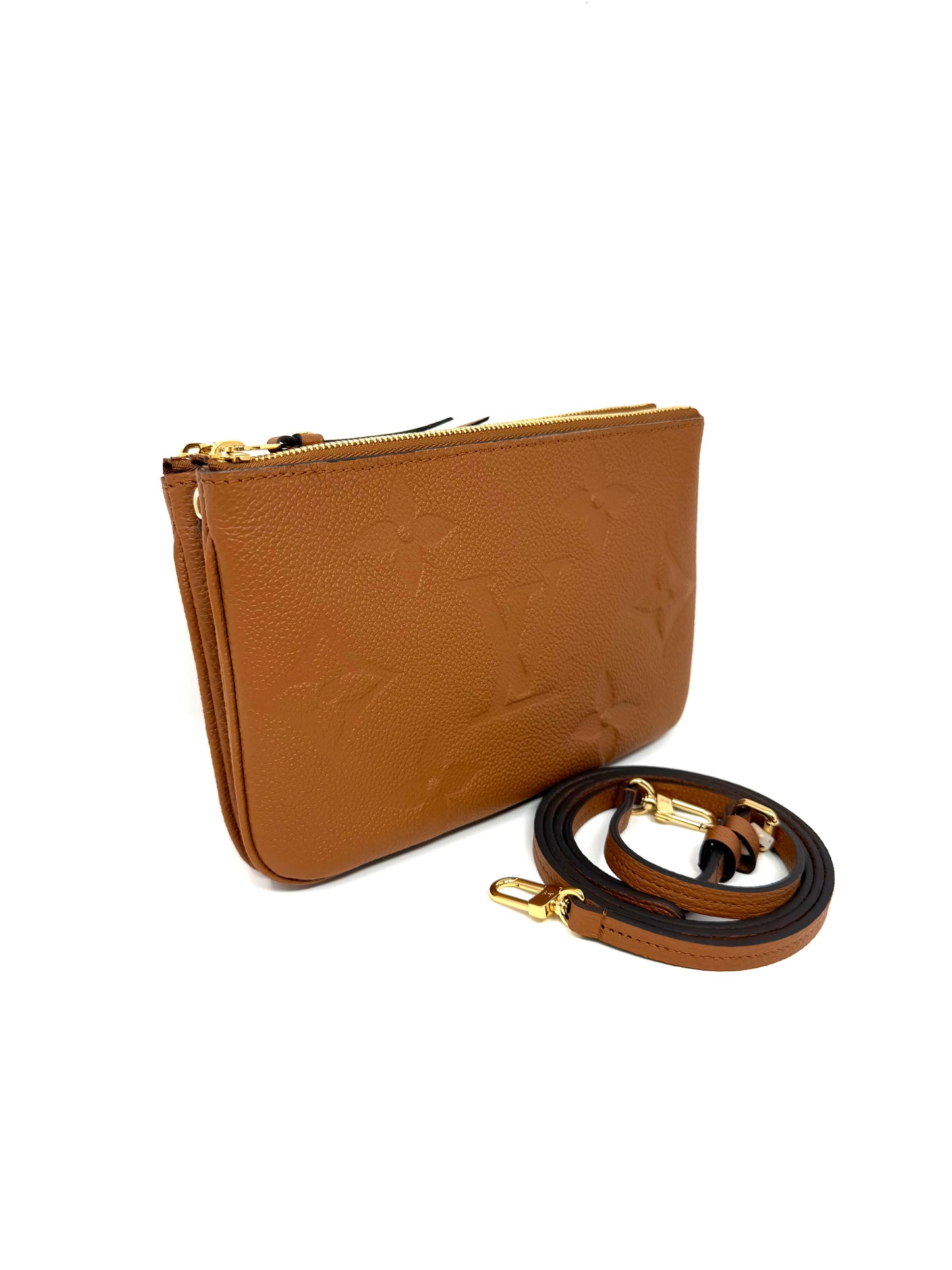 Louis Vuitton Double Zip Pochette Monogram Giant Cognac Crossbody