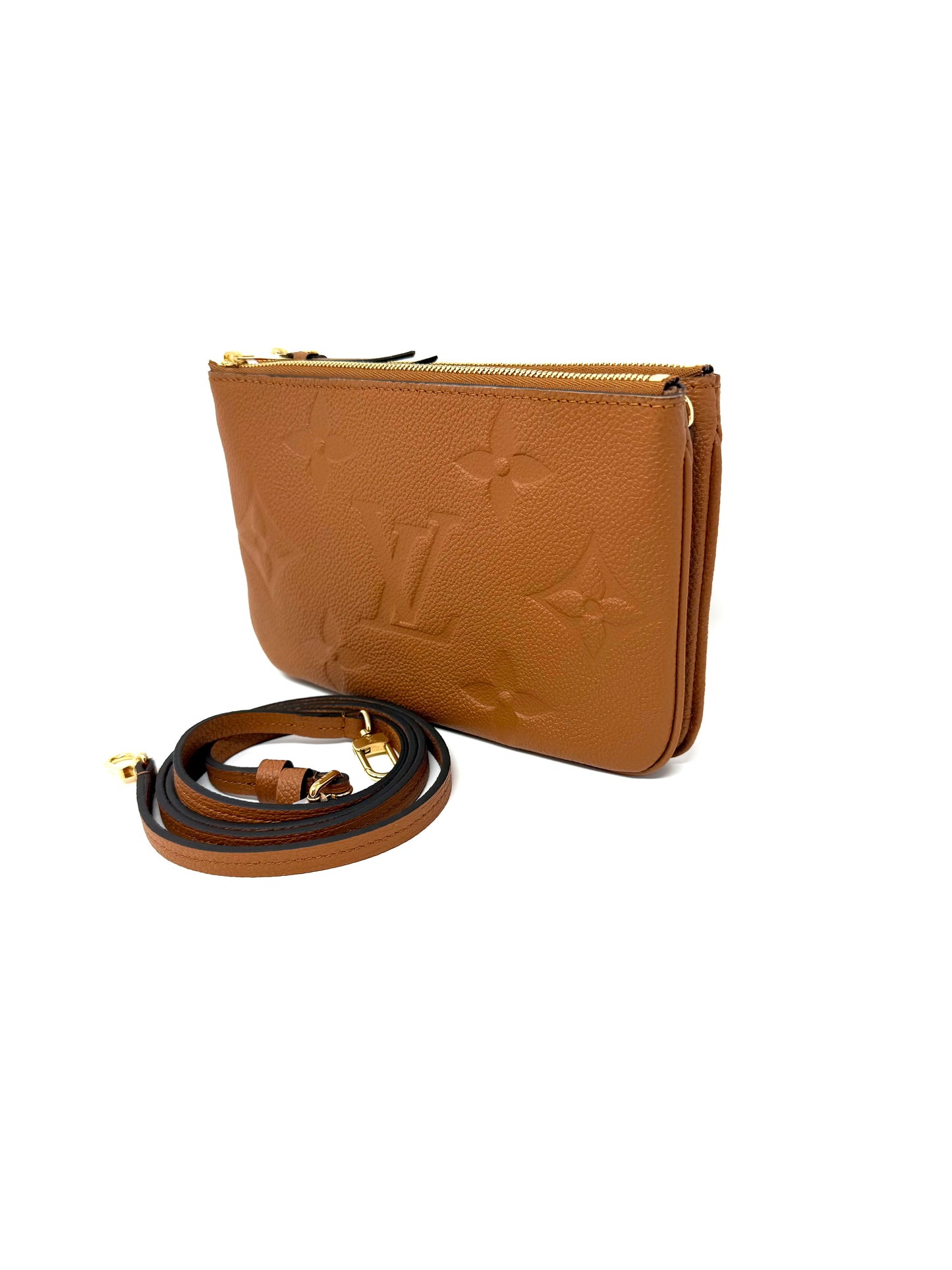 Louis Vuitton Double Zip Pochette Monogram Giant Cognac Crossbody