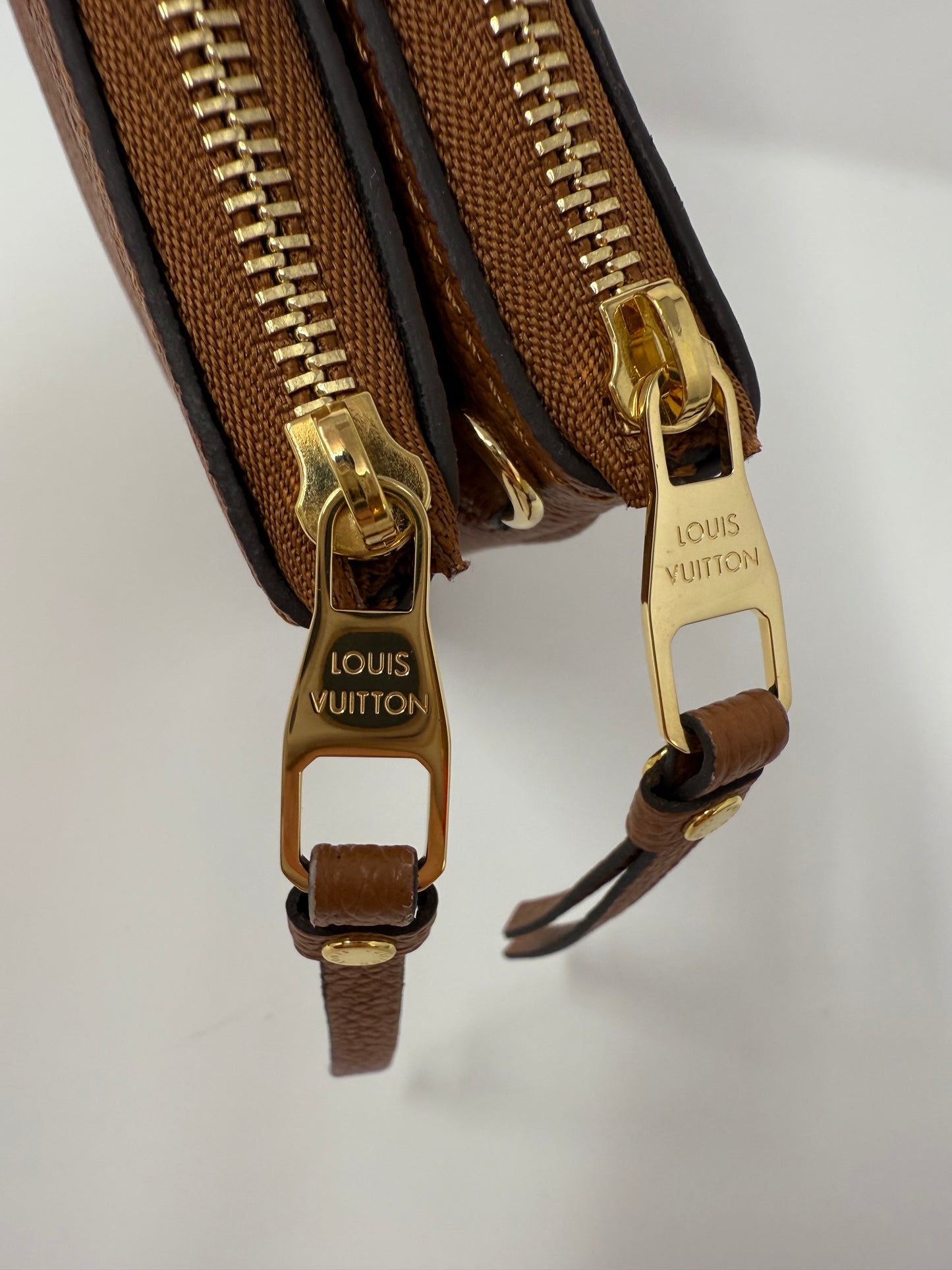 Louis Vuitton Double Zip Pochette Monogram Giant Cognac Crossbody