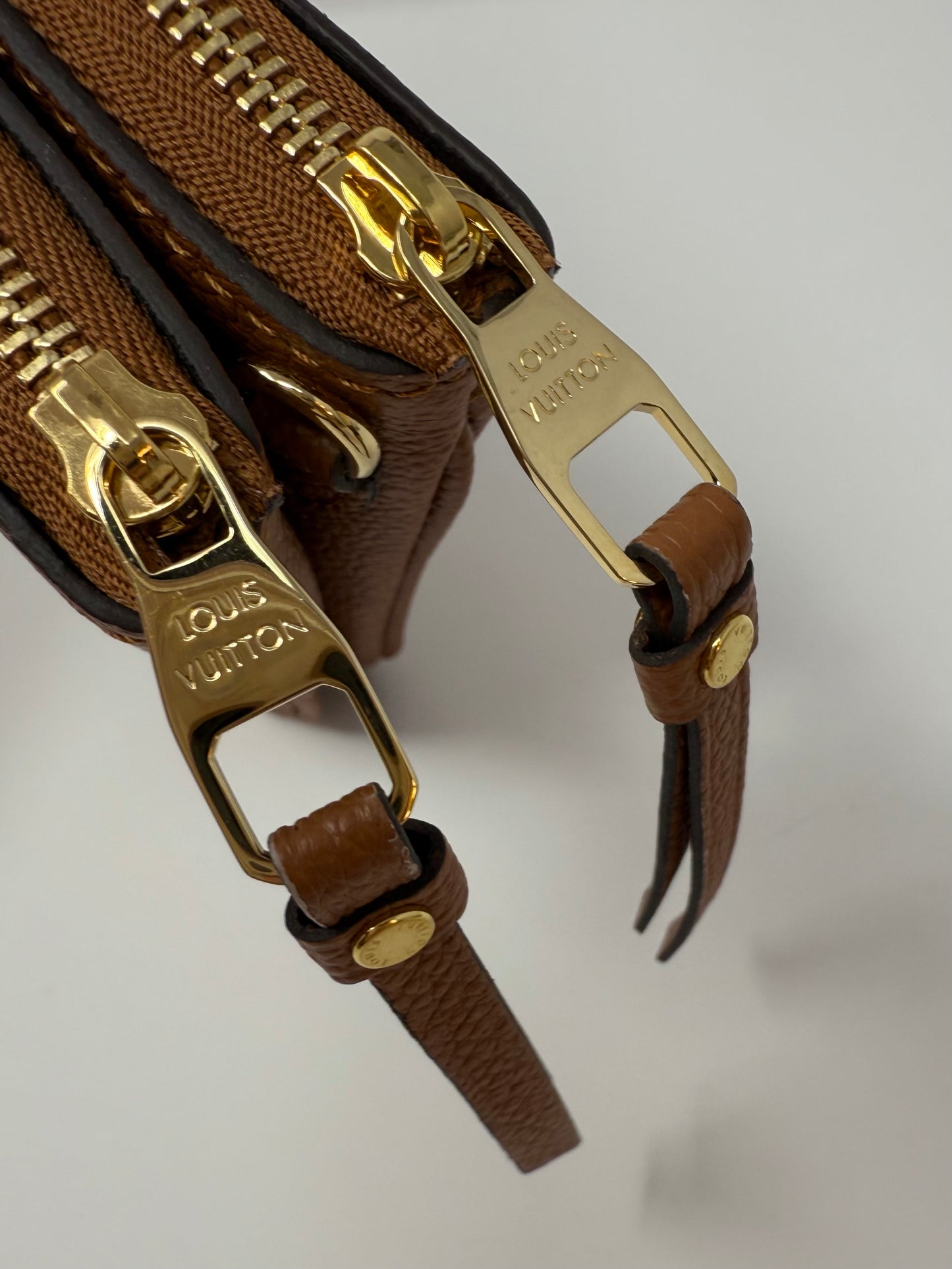 Louis Vuitton Double Zip Pochette Monogram Giant Cognac Crossbody