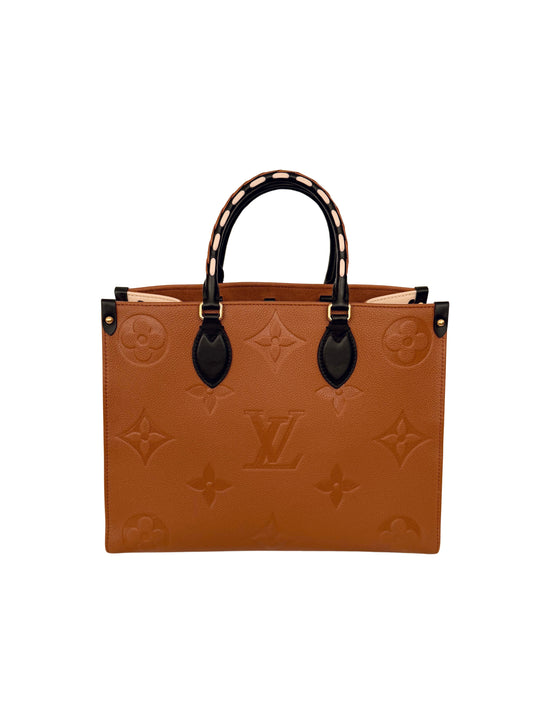 Louis Vuitton OnTheGo Tote Wild At Heart MM Empreinte Giant Cognac Brown