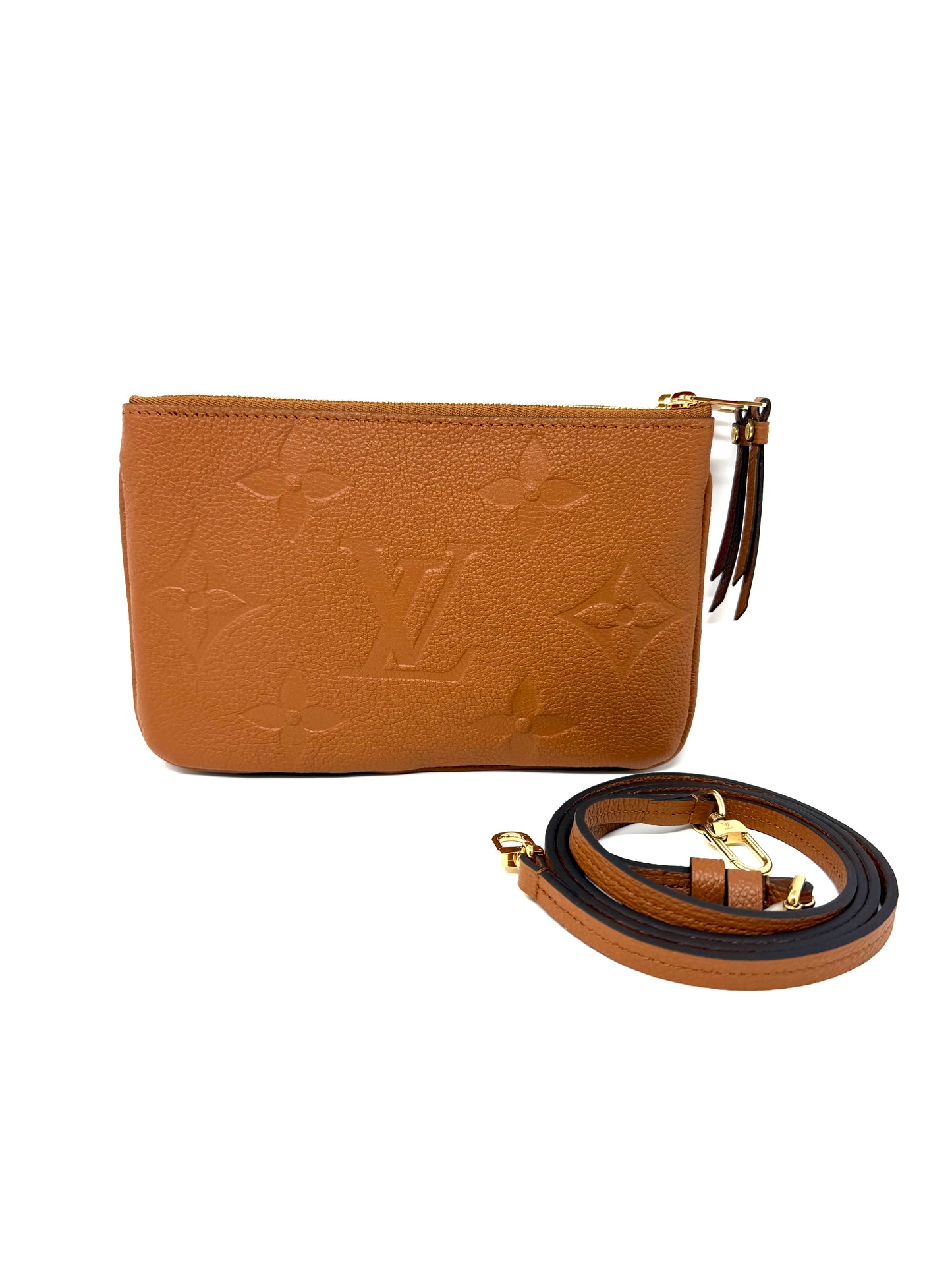 Louis Vuitton Double Zip Pochette Monogram Giant Cognac Crossbody