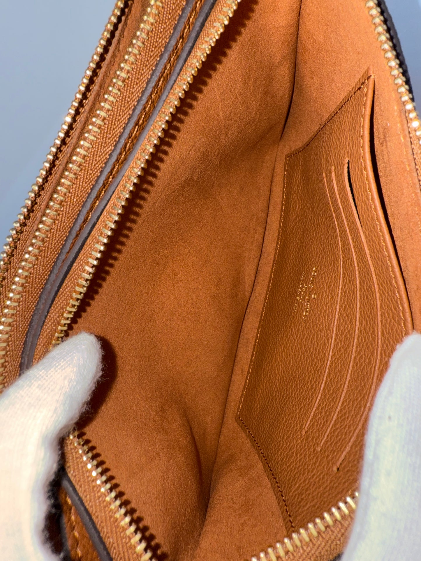 Louis Vuitton Double Zip Pochette Monogram Giant Cognac Crossbody