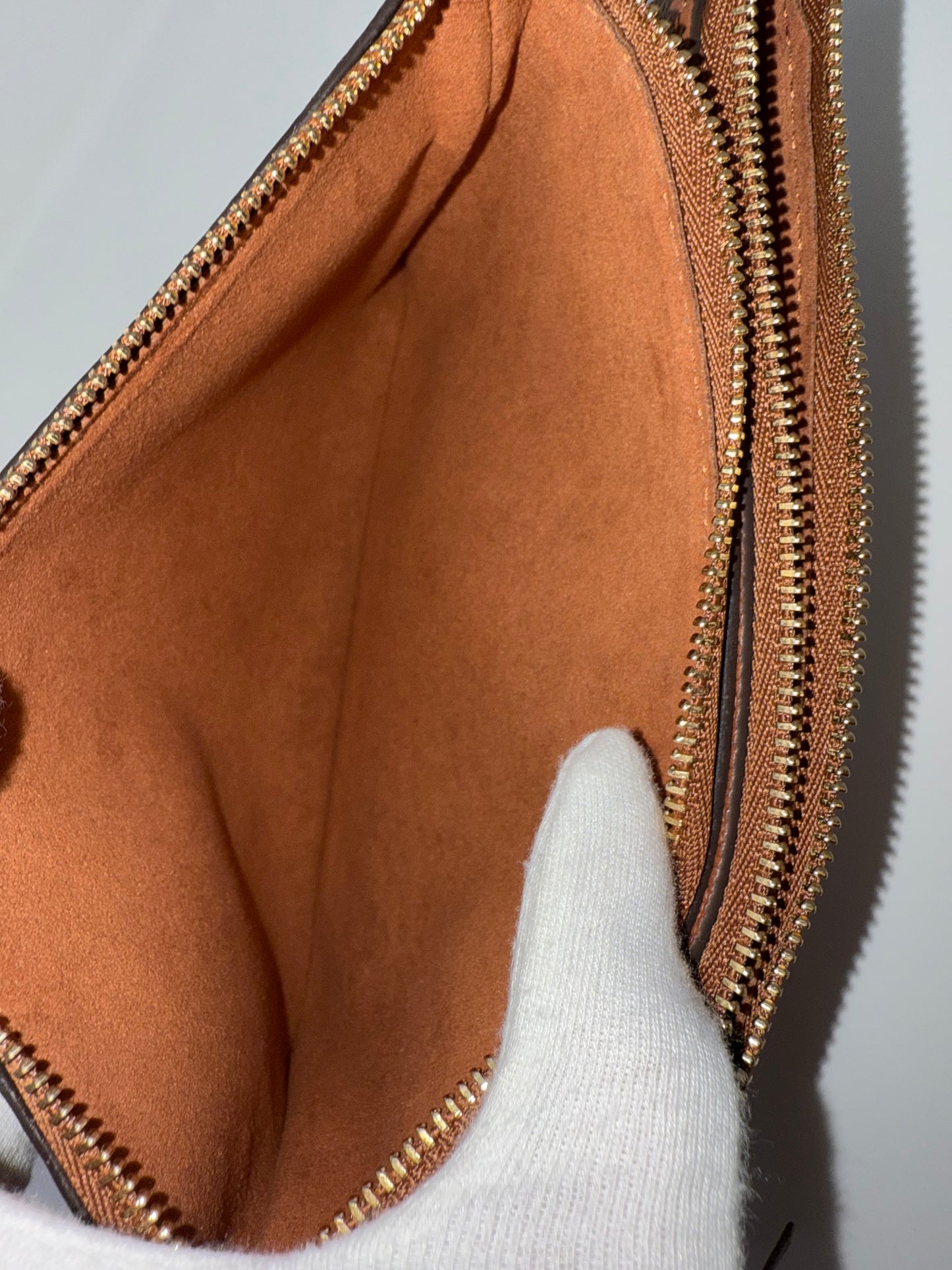 Louis Vuitton Double Zip Pochette Monogram Giant Cognac Crossbody