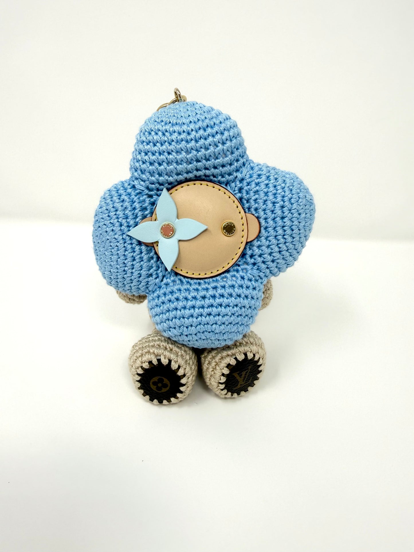 Louis Vuitton My Vivienne Crochet Bag Charm Key Holder Blue Beige