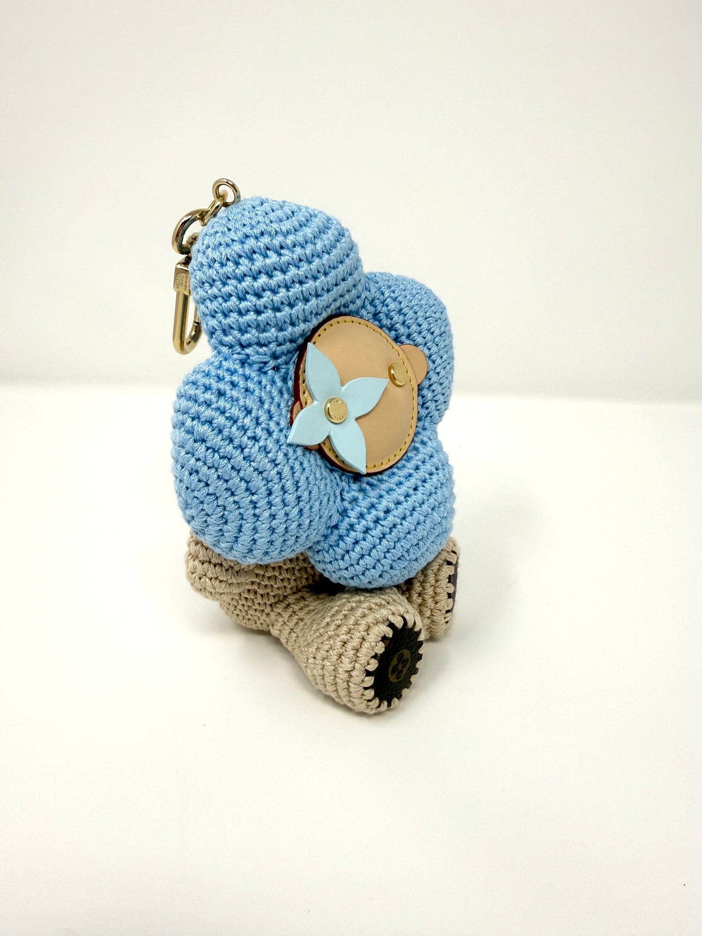 Louis Vuitton My Vivienne Crochet Bag Charm Key Holder Blue Beige