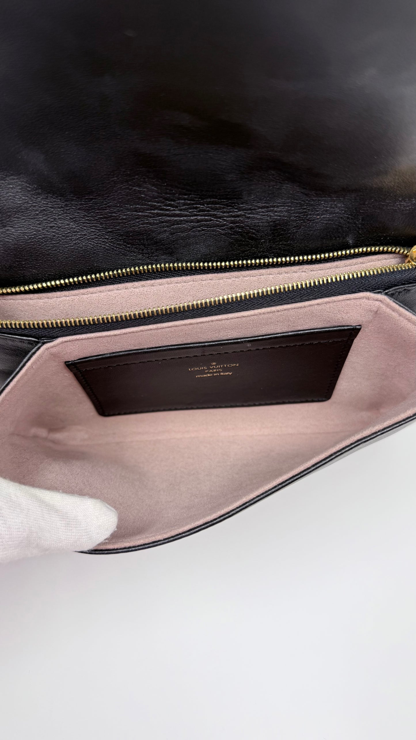Louis Vuitton Pochette Coussin Monogram Embossed Black