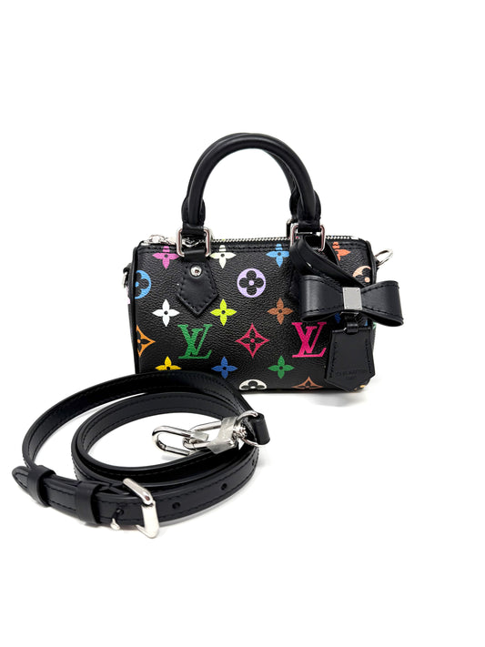 Louis Vuitton Takashi Murakami LV x TM Speedy Nano Multicolor Noir Black