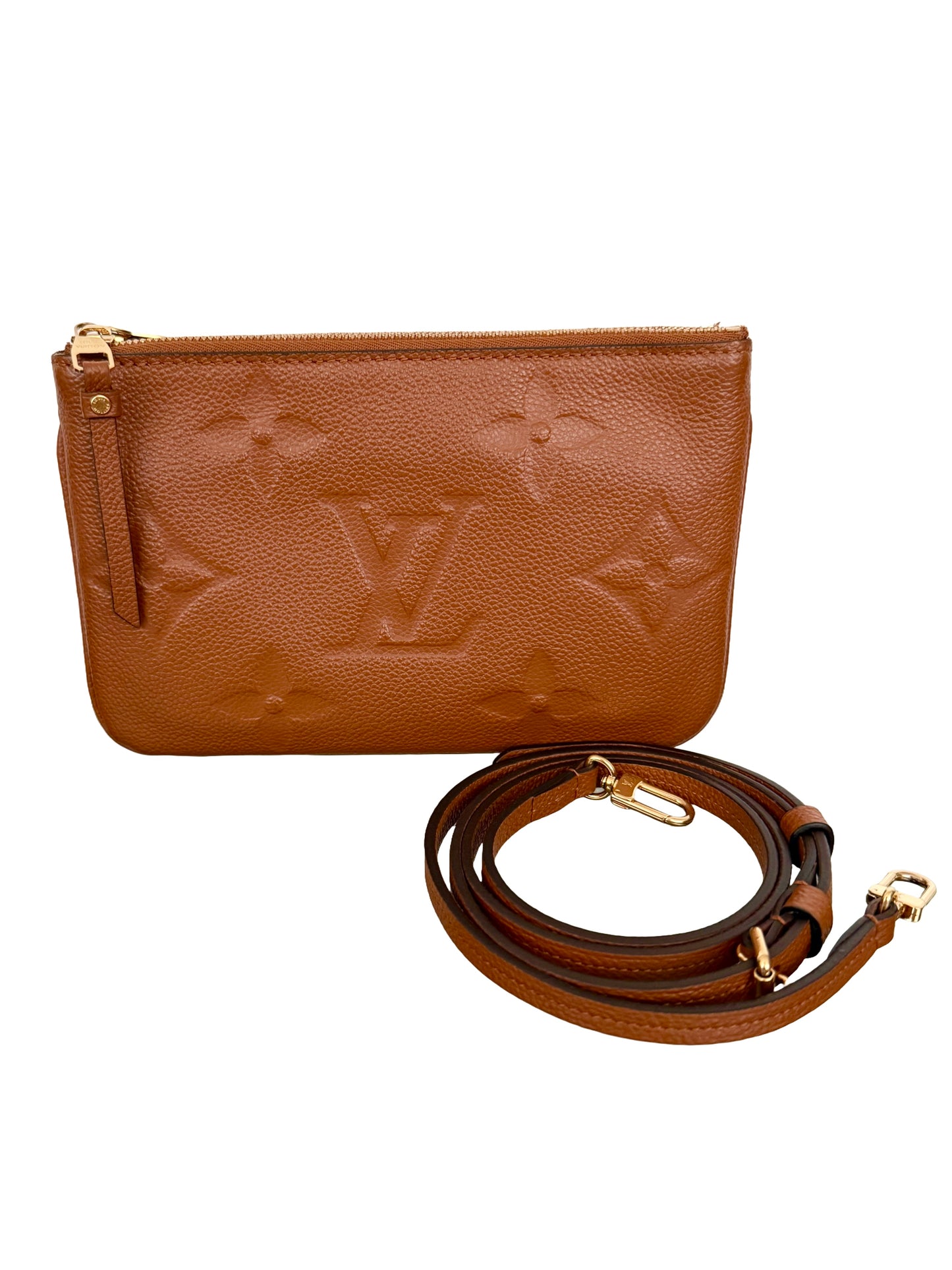 Louis Vuitton Double Zip Pochette Monogram Giant Cognac Crossbody