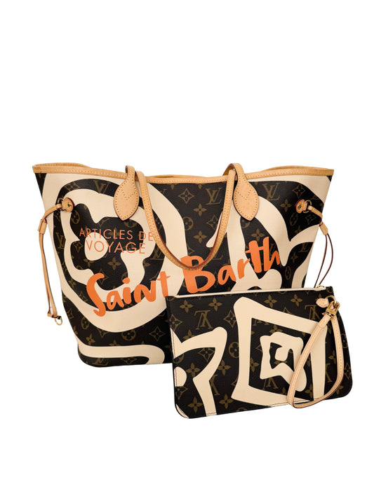 Louis Vuitton Cities Neverfull MM Saint Barth Tahitienne Cream Monogram
